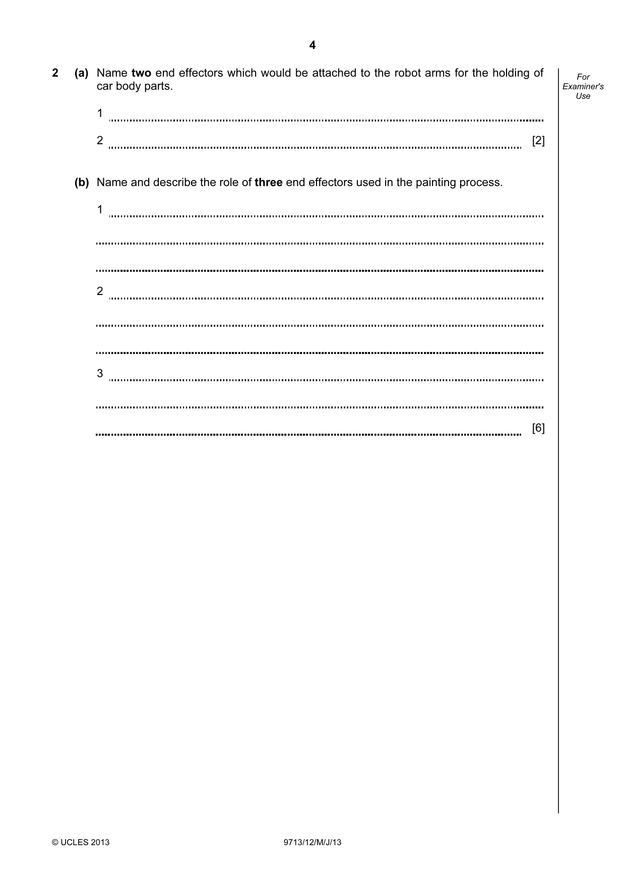 Cambridge A Level Applied Information and Communication Technology 9713 2013 May/June Paper 1 · Variant 2 question paper, page 4 of 16