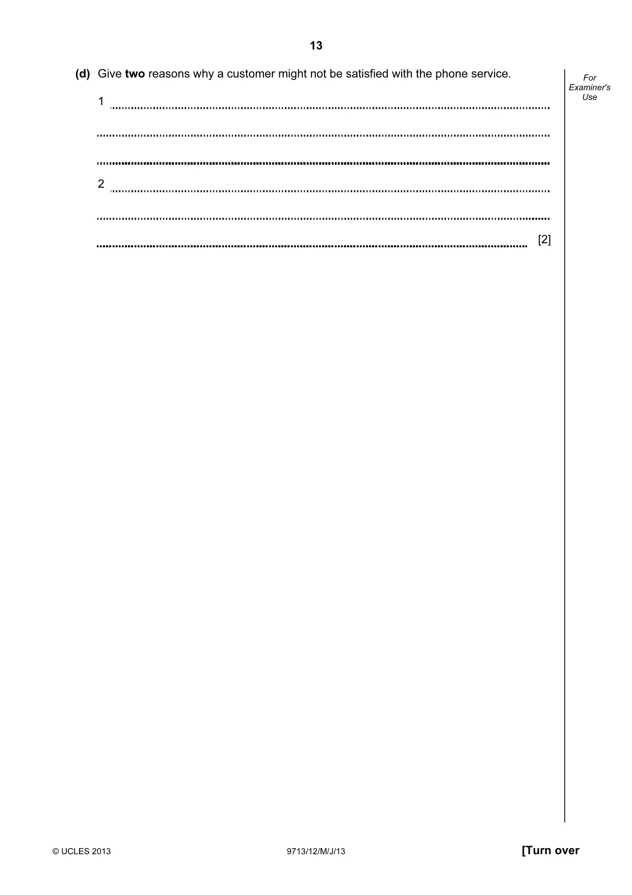 Cambridge A Level Applied Information and Communication Technology 9713 2013 May/June Paper 1 · Variant 2 question paper, page 13 of 16