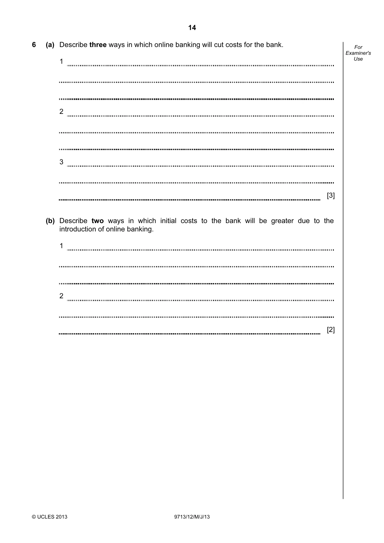 Cambridge A Level Applied Information and Communication Technology 9713 2013 May/June Paper 1 · Variant 2 question paper, page 14 of 16