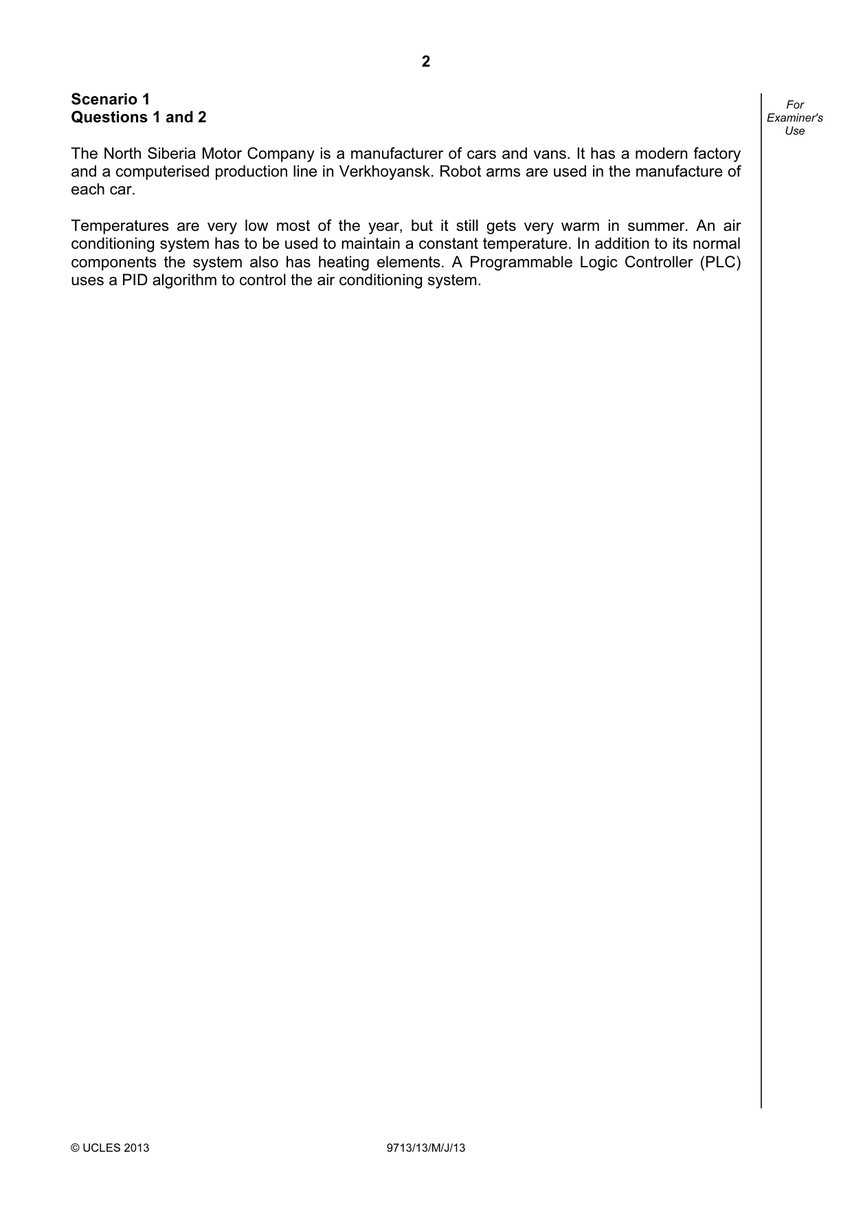 Cambridge A Level Applied Information and Communication Technology 9713 2013 May/June Paper 1 · Variant 3 question paper, page 2 of 16