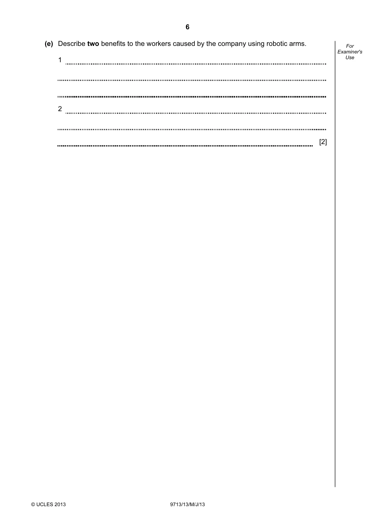 Cambridge A Level Applied Information and Communication Technology 9713 2013 May/June Paper 1 · Variant 3 question paper, page 6 of 16