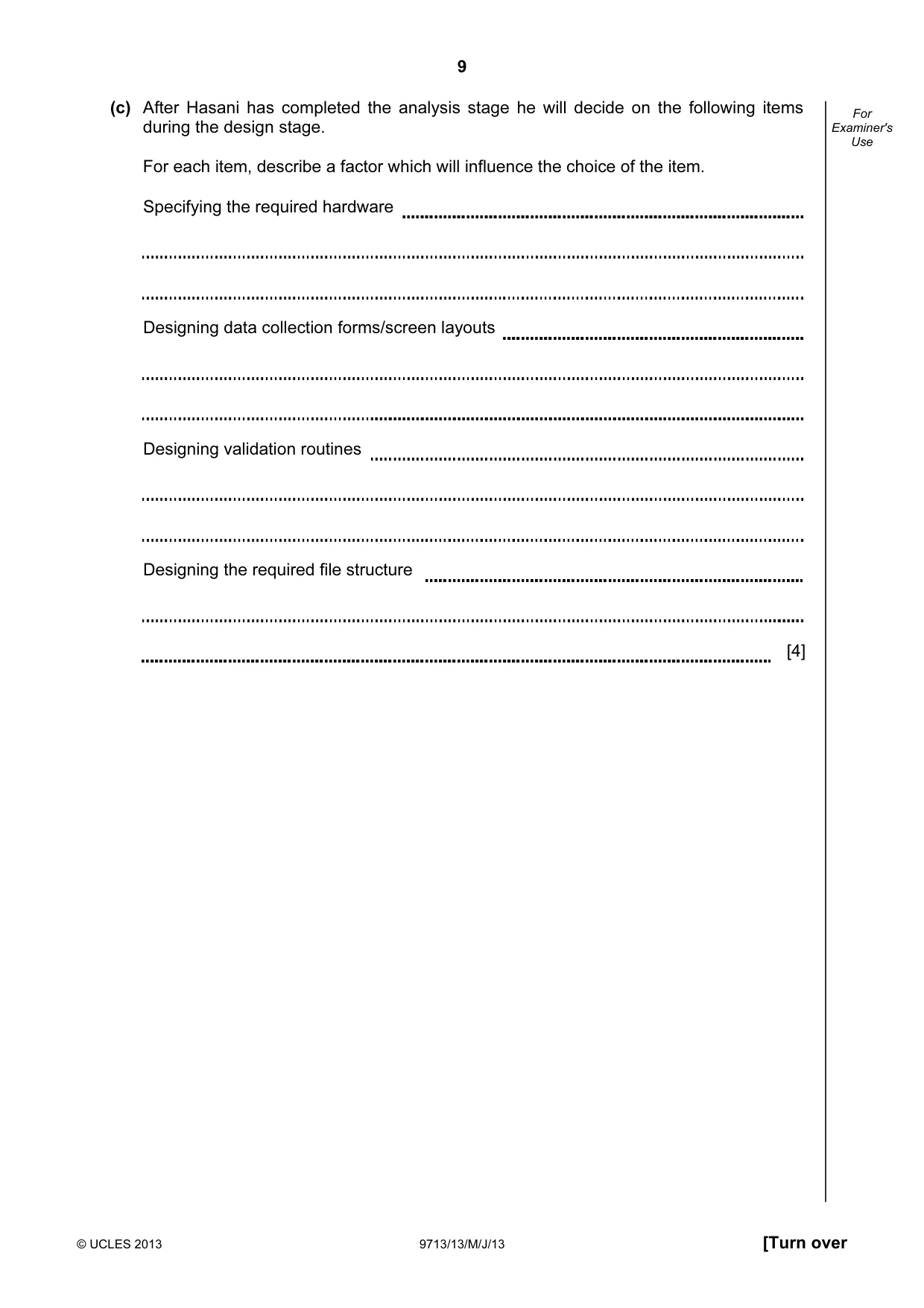 Cambridge A Level Applied Information and Communication Technology 9713 2013 May/June Paper 1 · Variant 3 question paper, page 9 of 16