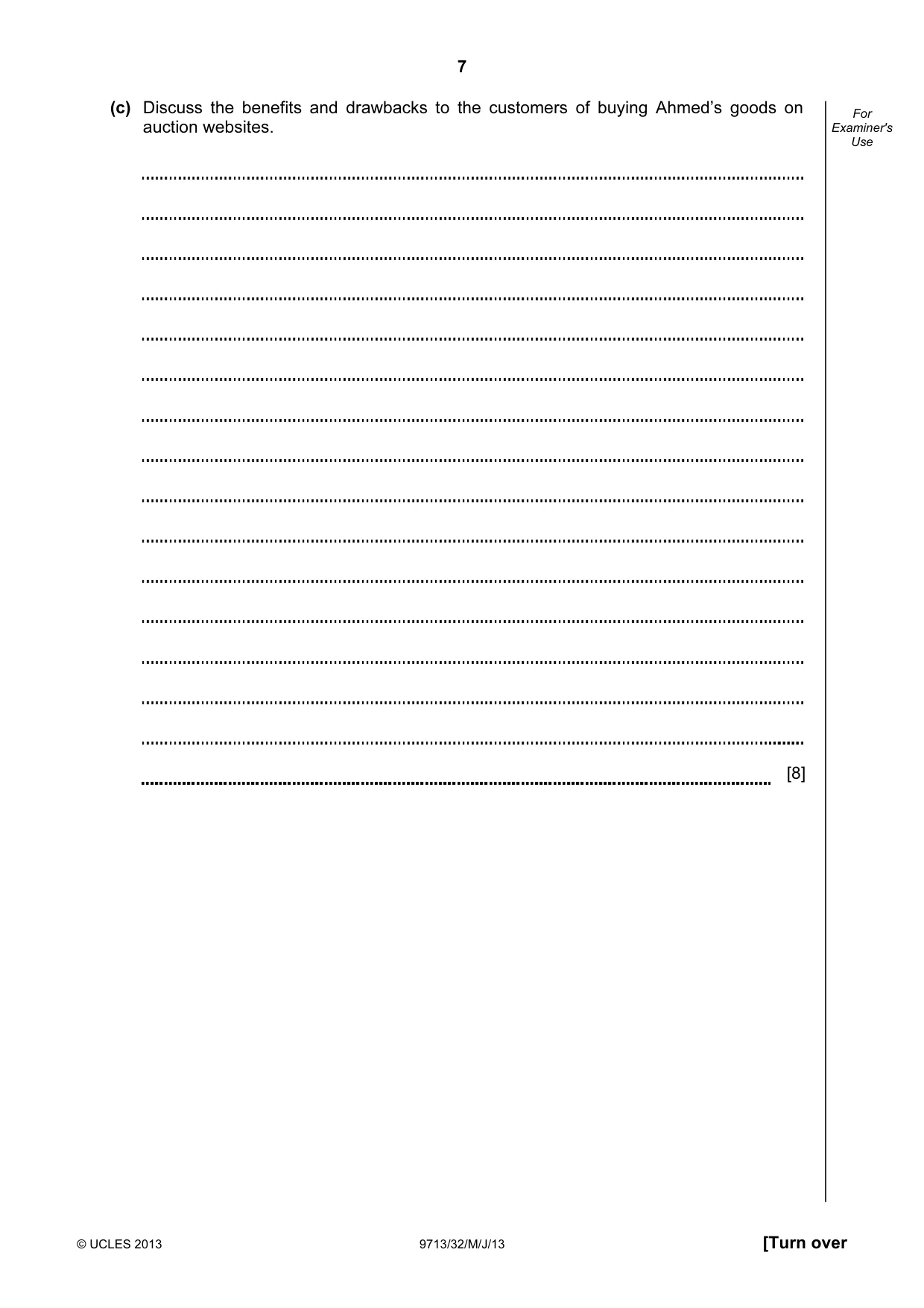 Cambridge A Level Applied Information and Communication Technology 9713 2013 May/June Paper 3 · Variant 2 question paper, page 7 of 16