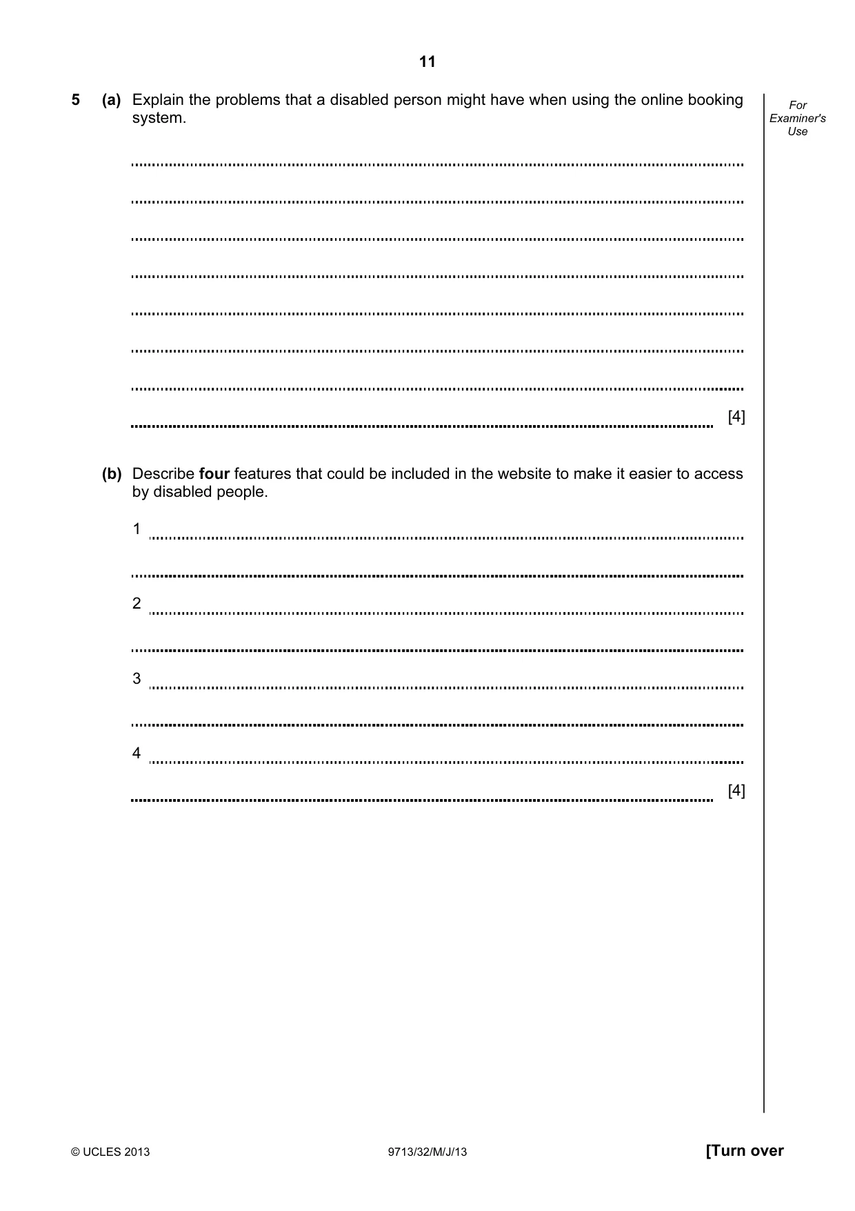 Cambridge A Level Applied Information and Communication Technology 9713 2013 May/June Paper 3 · Variant 2 question paper, page 11 of 16