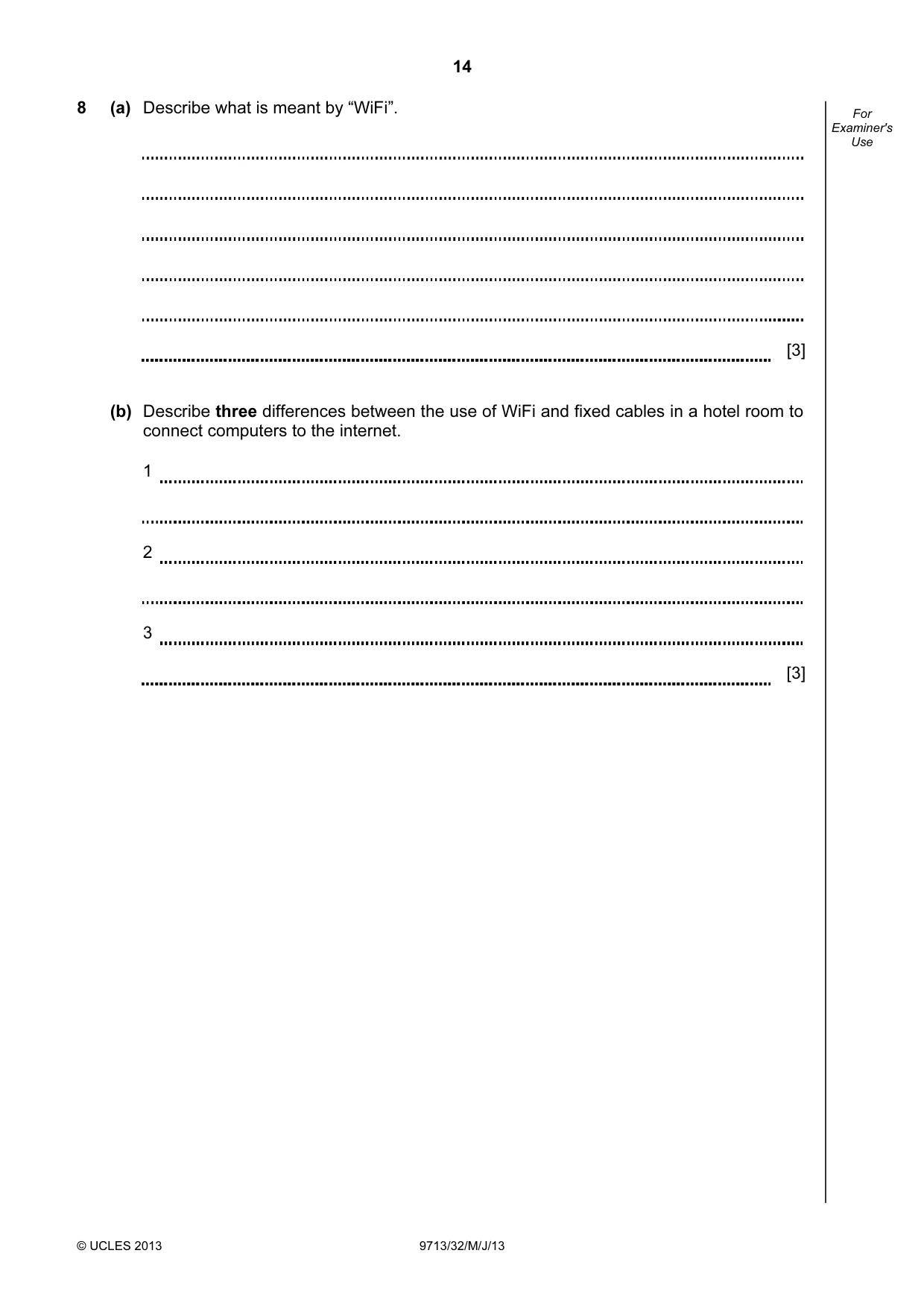Cambridge A Level Applied Information and Communication Technology 9713 2013 May/June Paper 3 · Variant 2 question paper, page 14 of 16
