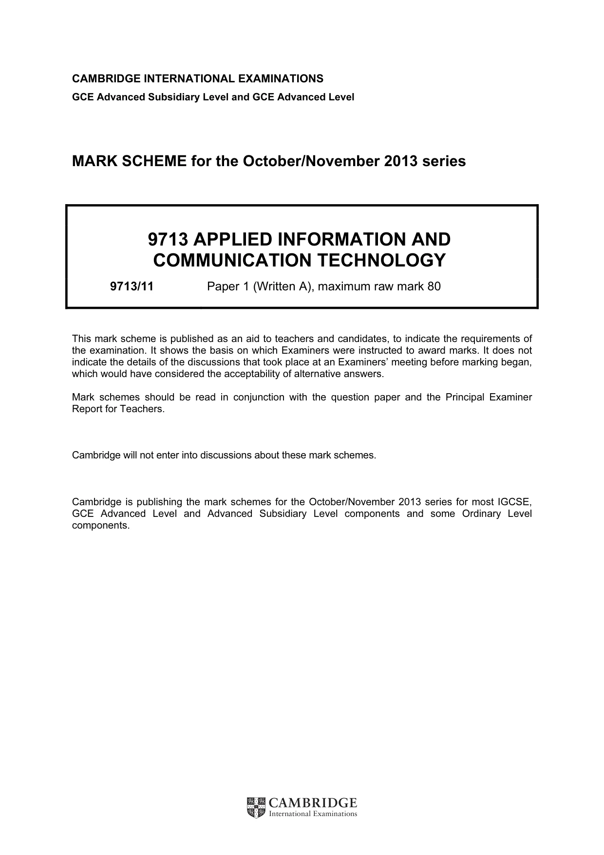 Mark scheme, page 1 of 6