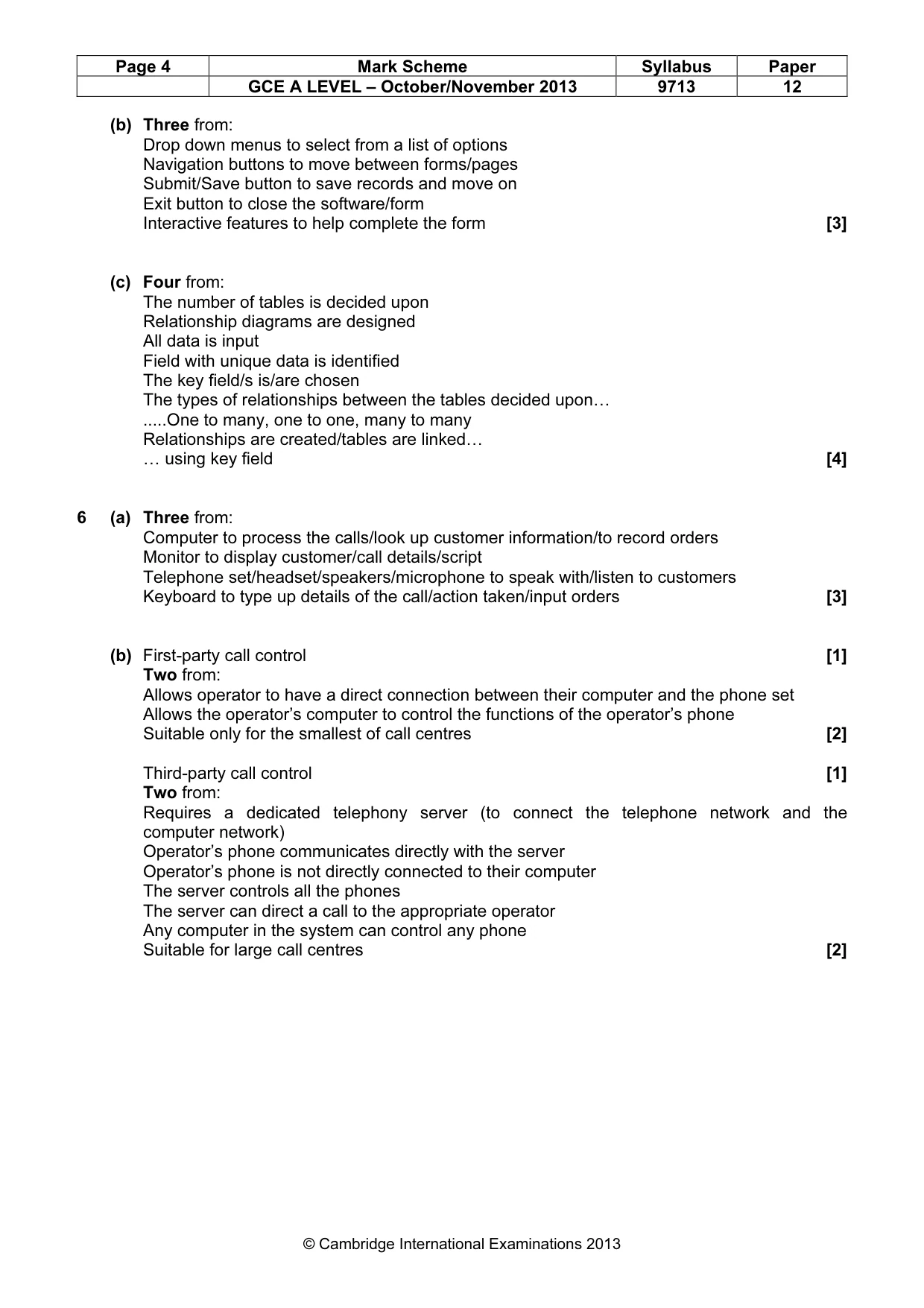 Mark scheme, page 4 of 6