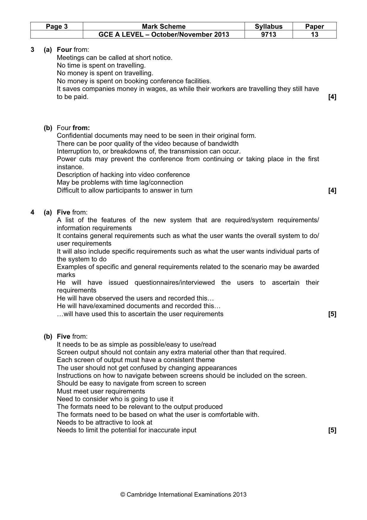 Mark scheme, page 3 of 6