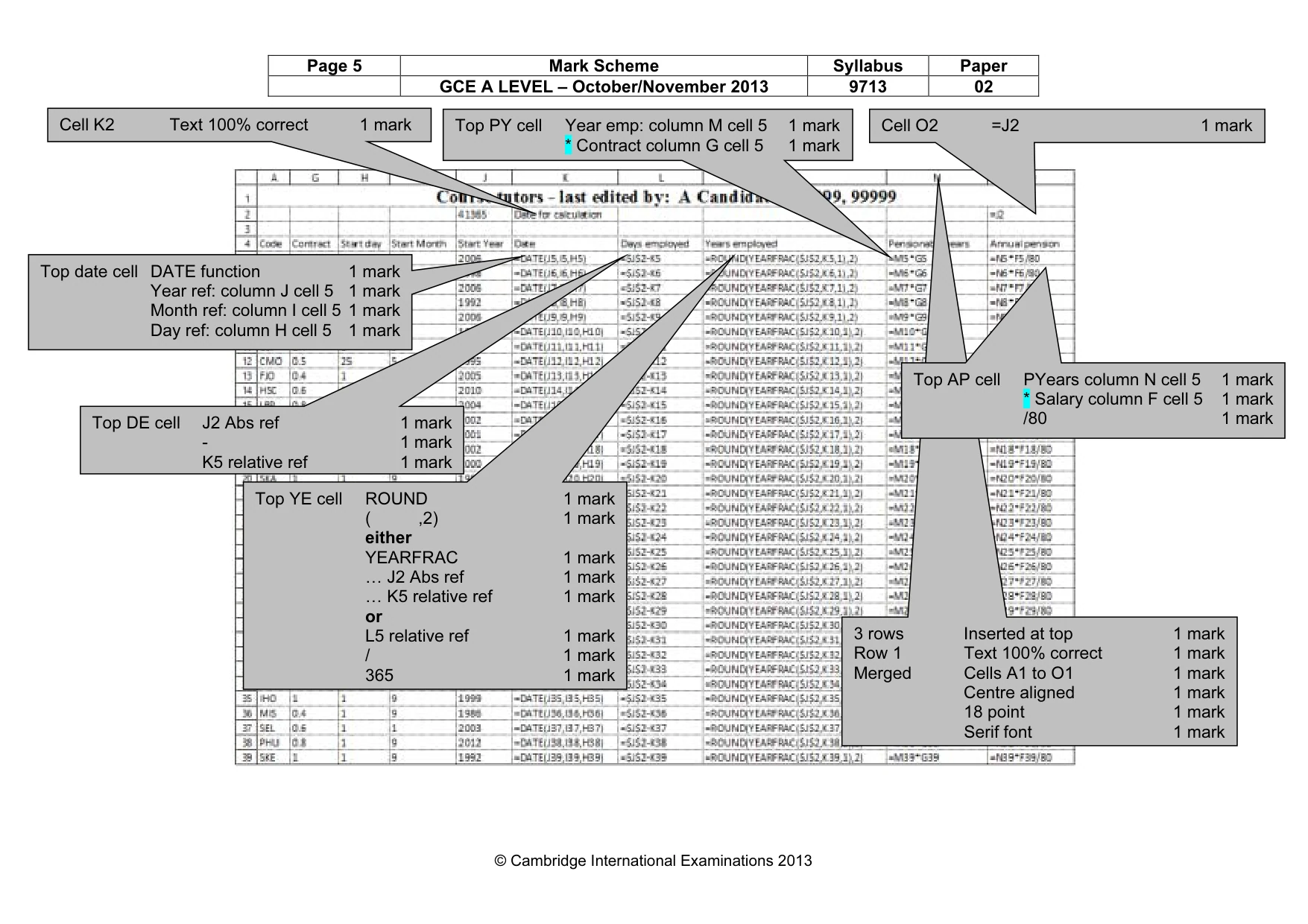 Mark scheme, page 5 of 13