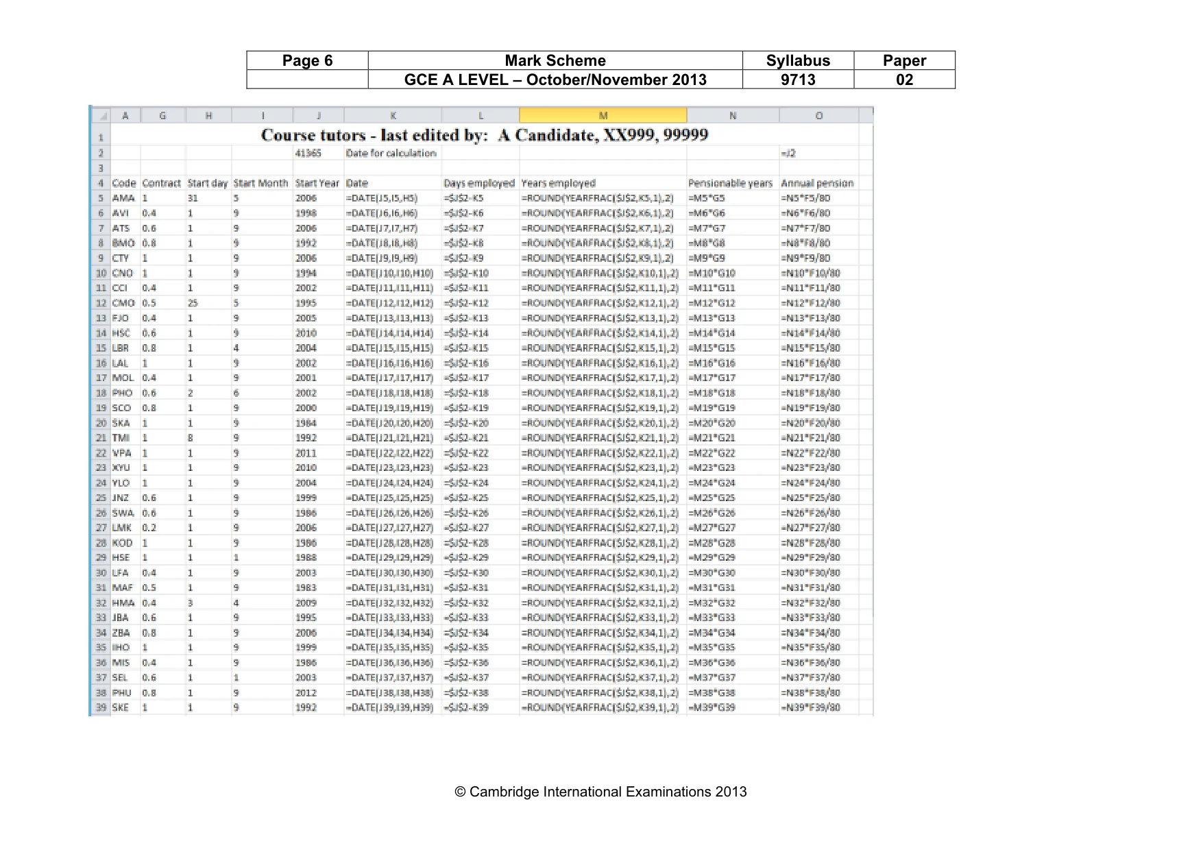 Mark scheme, page 6 of 13
