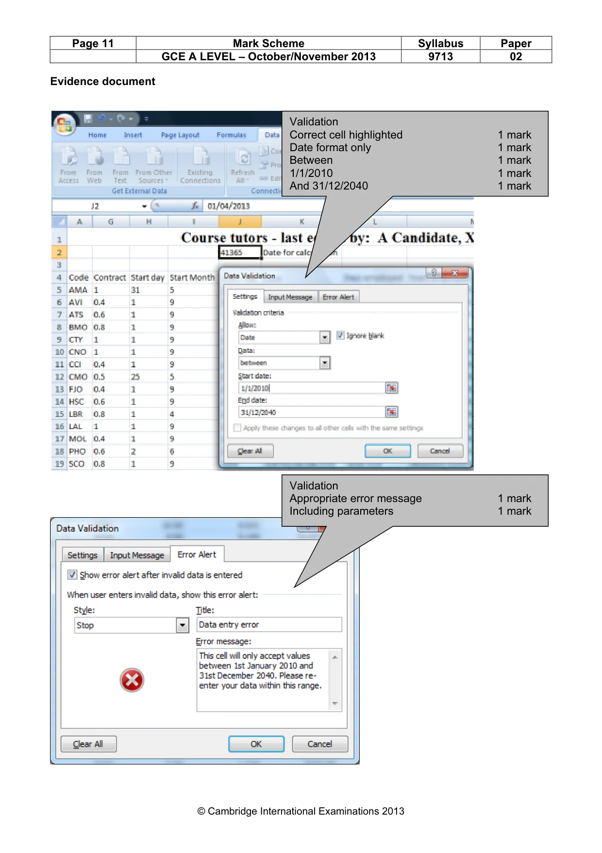 Mark scheme, page 11 of 13