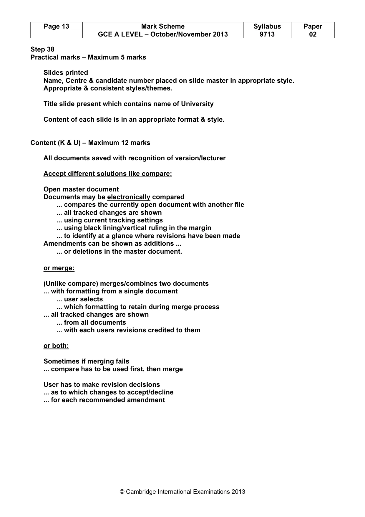 Mark scheme, page 13 of 13