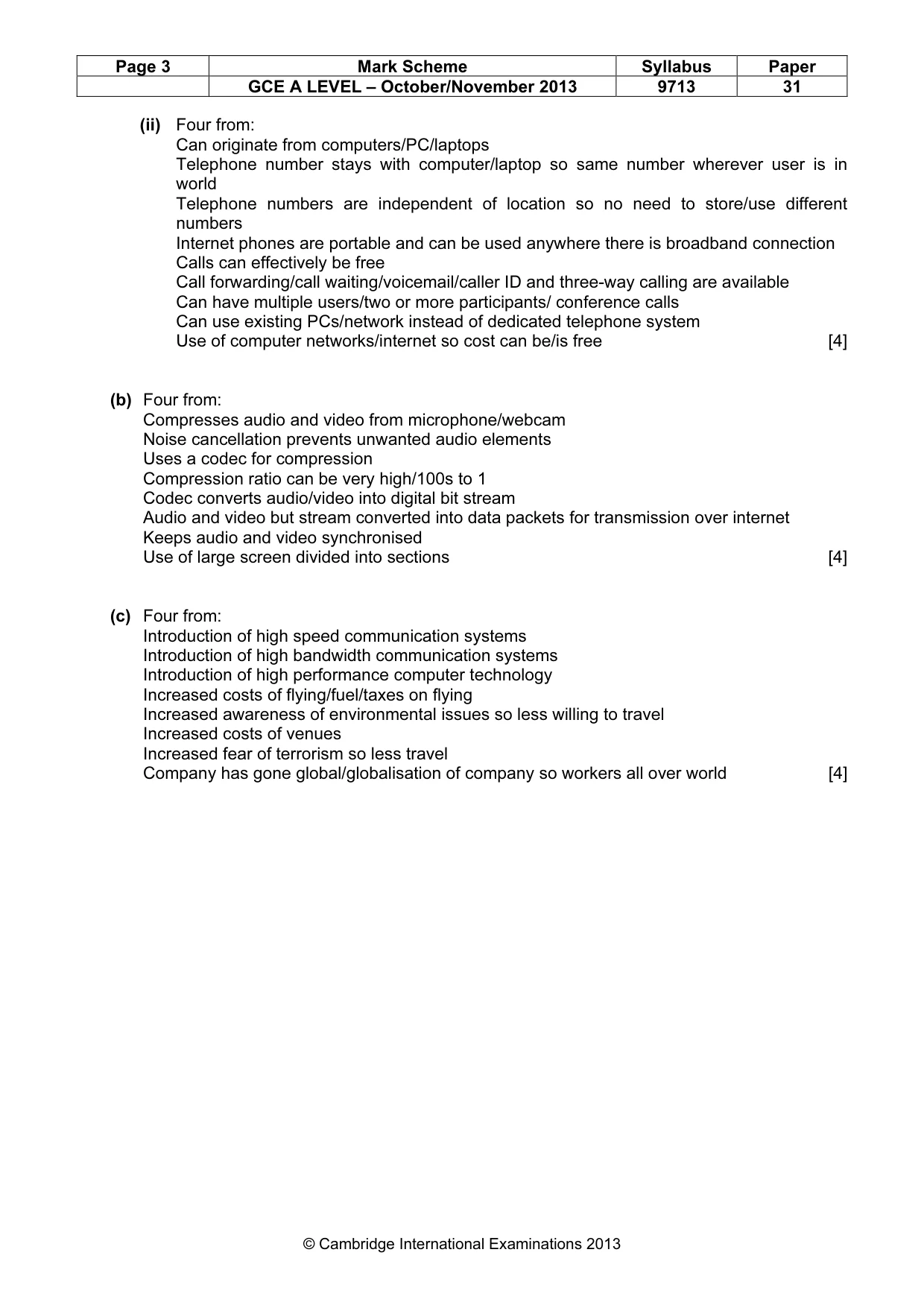 Mark scheme, page 3 of 6