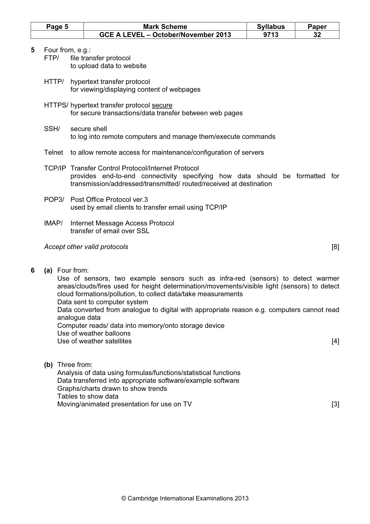 Mark scheme, page 5 of 6