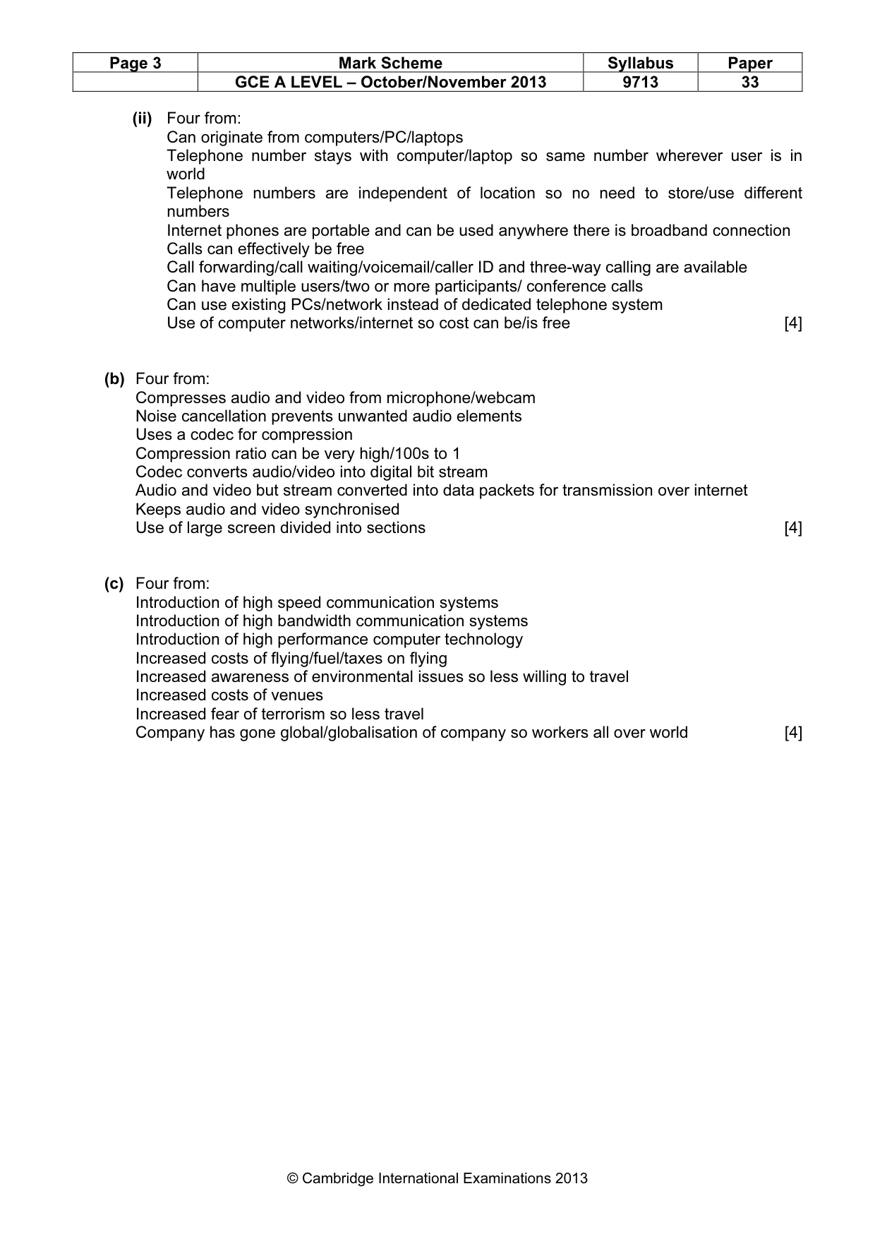 Mark scheme, page 3 of 6