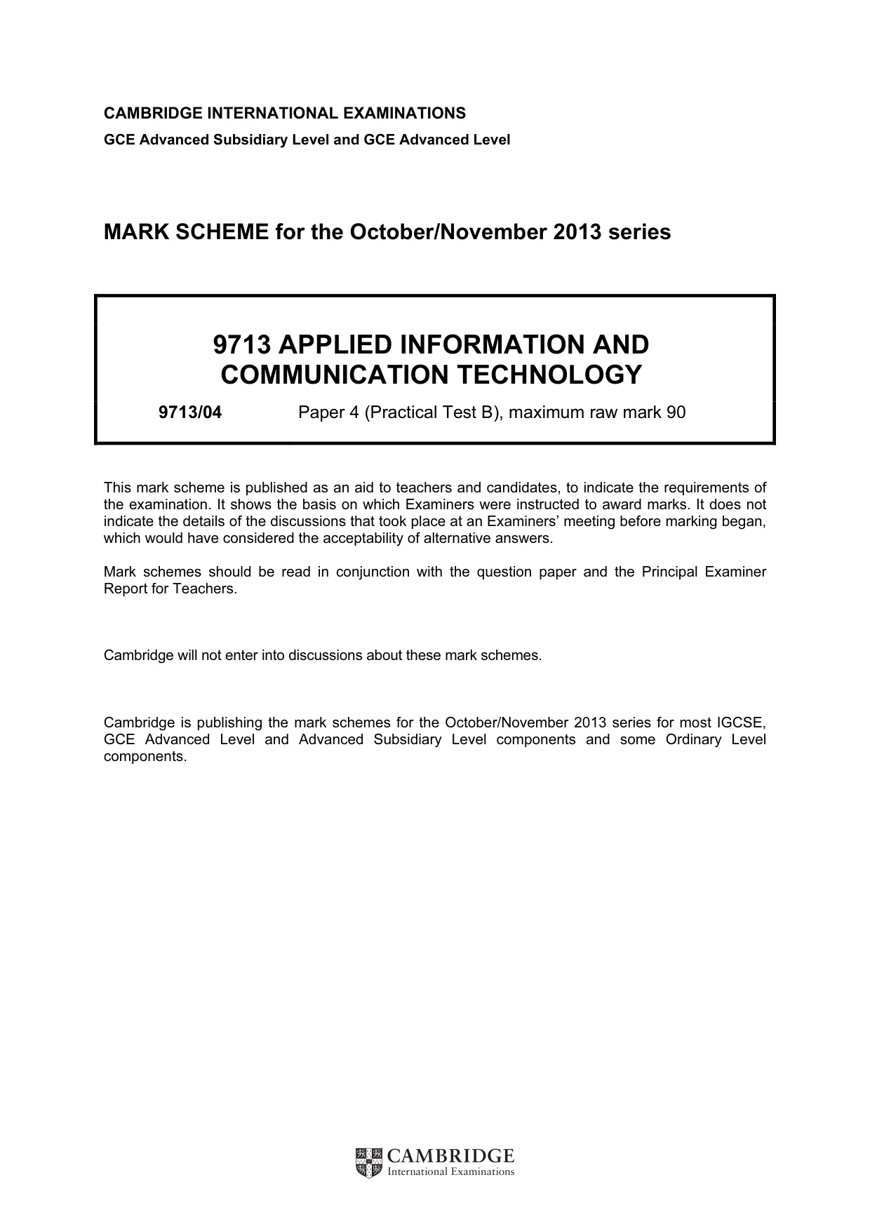 Mark scheme, page 1 of 8