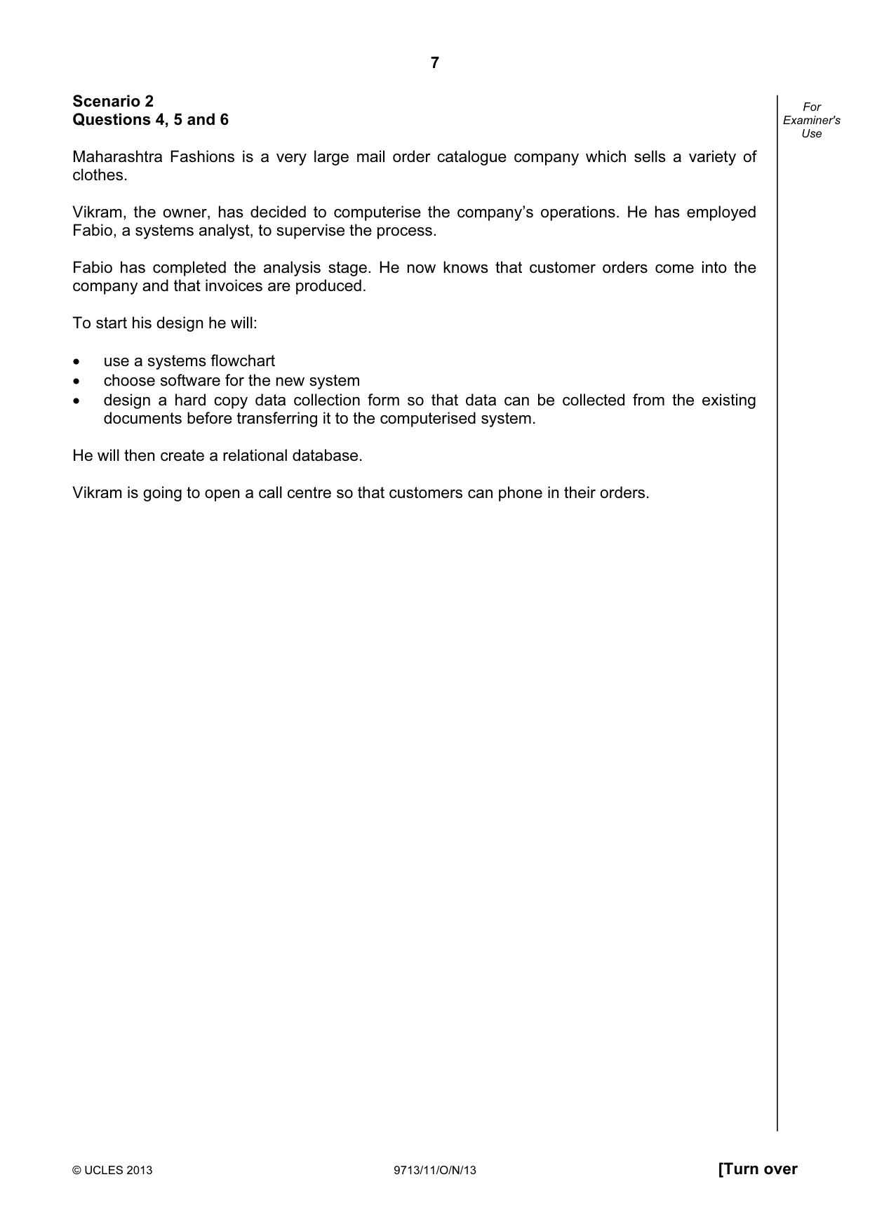 Cambridge A Level Applied Information and Communication Technology 9713 2013 Oct/Nov Paper 1 · Variant 1 question paper, page 7 of 20