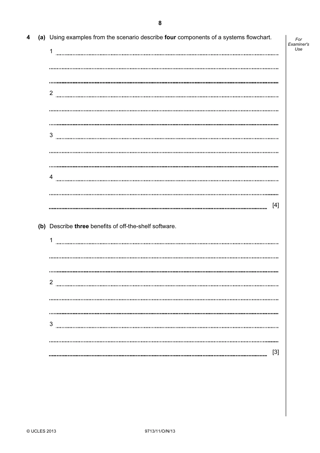 Cambridge A Level Applied Information and Communication Technology 9713 2013 Oct/Nov Paper 1 · Variant 1 question paper, page 8 of 20
