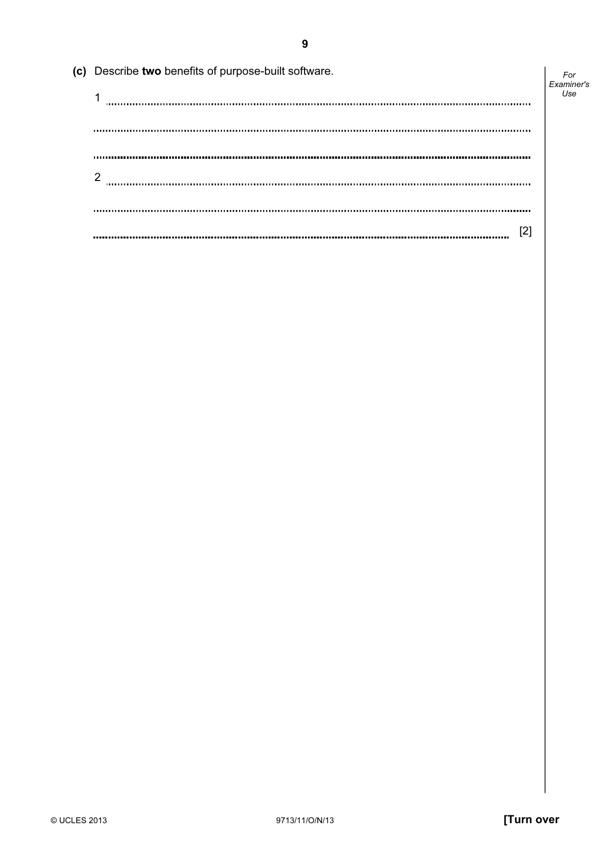 Cambridge A Level Applied Information and Communication Technology 9713 2013 Oct/Nov Paper 1 · Variant 1 question paper, page 9 of 20
