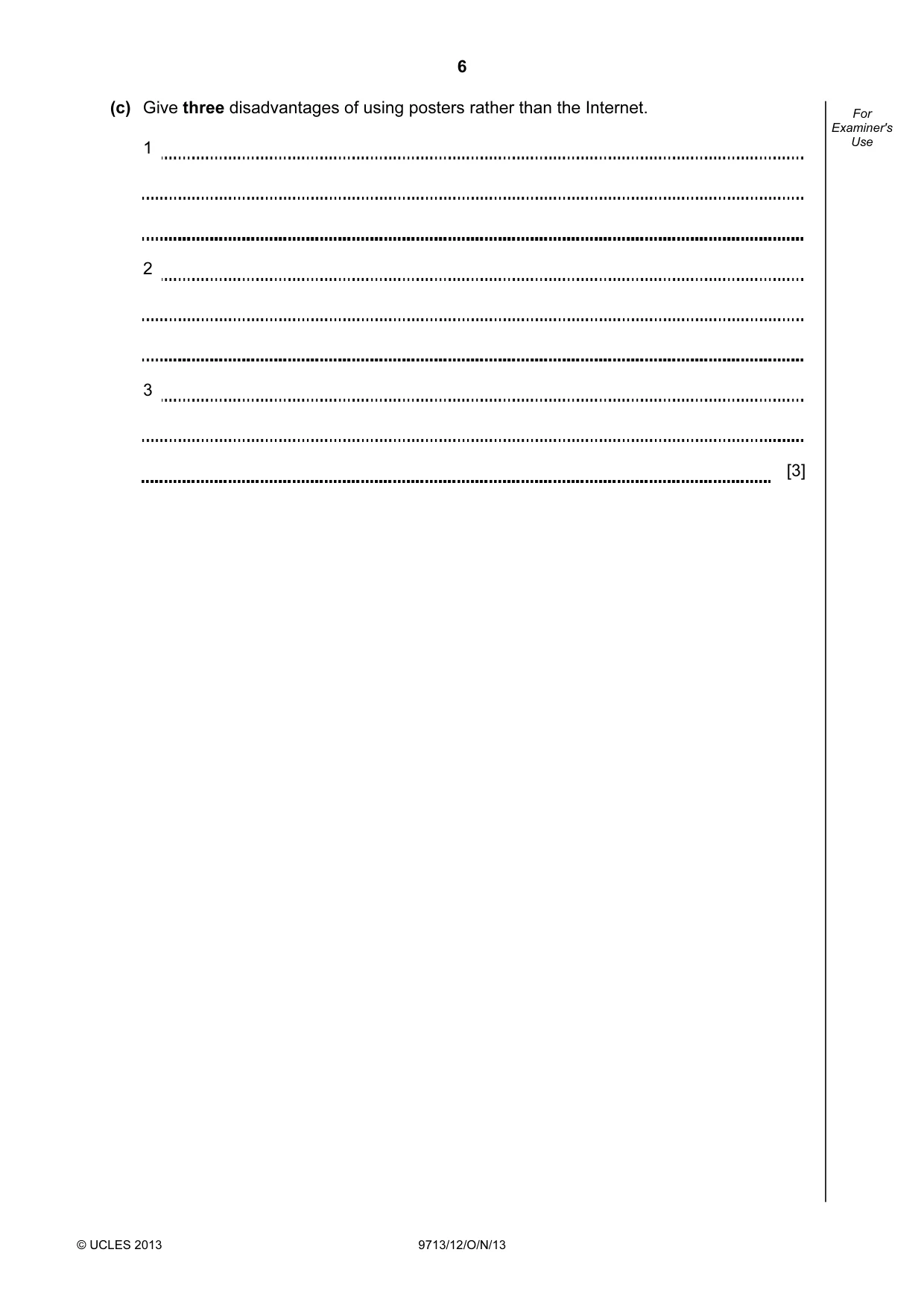 Cambridge A Level Applied Information and Communication Technology 9713 2013 Oct/Nov Paper 1 · Variant 2 question paper, page 6 of 20