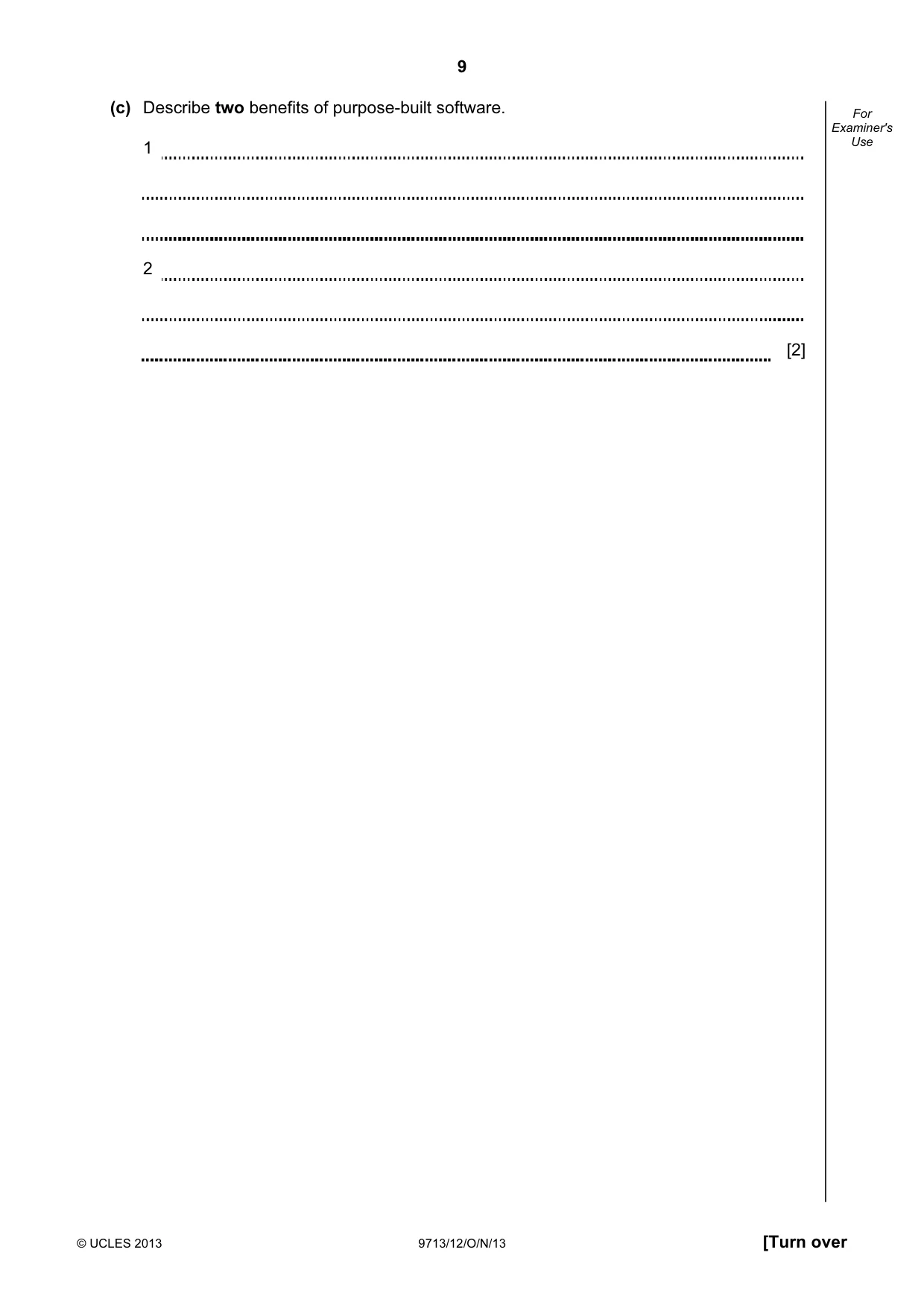 Cambridge A Level Applied Information and Communication Technology 9713 2013 Oct/Nov Paper 1 · Variant 2 question paper, page 9 of 20