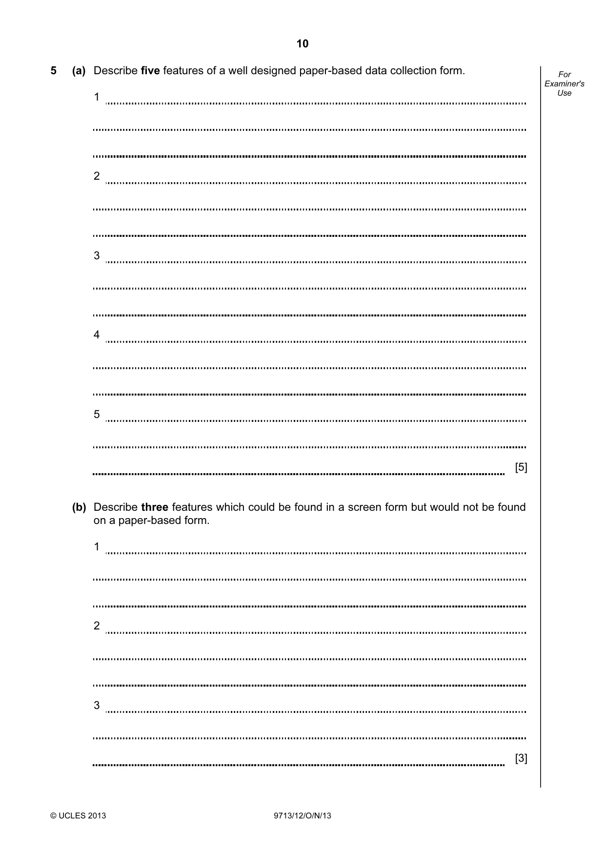 Cambridge A Level Applied Information and Communication Technology 9713 2013 Oct/Nov Paper 1 · Variant 2 question paper, page 10 of 20