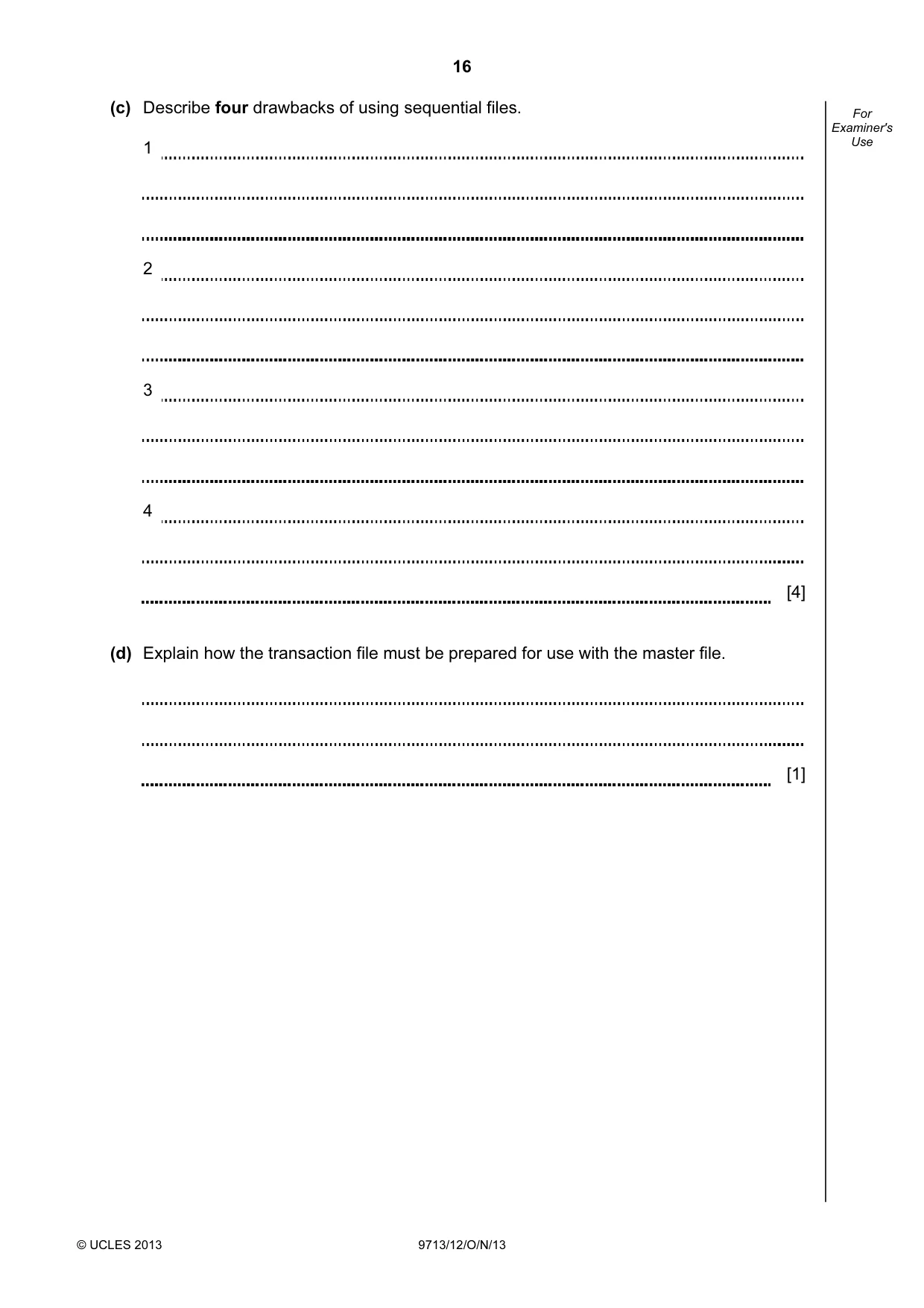 Cambridge A Level Applied Information and Communication Technology 9713 2013 Oct/Nov Paper 1 · Variant 2 question paper, page 16 of 20