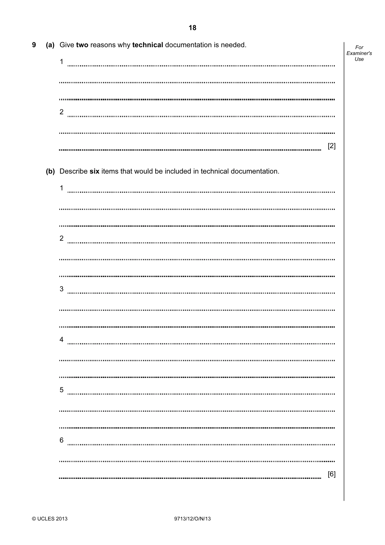 Cambridge A Level Applied Information and Communication Technology 9713 2013 Oct/Nov Paper 1 · Variant 2 question paper, page 18 of 20