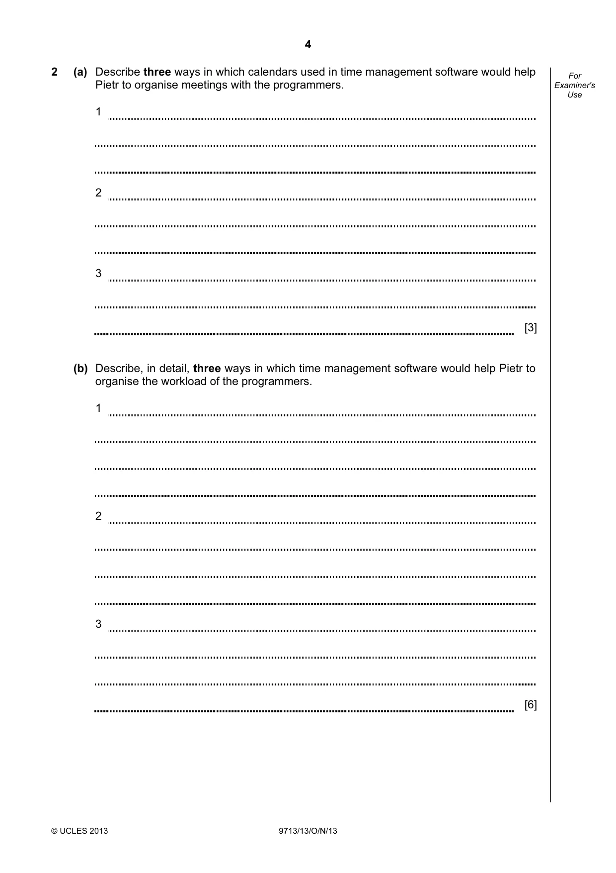 Cambridge A Level Applied Information and Communication Technology 9713 2013 Oct/Nov Paper 1 · Variant 3 question paper, page 4 of 16