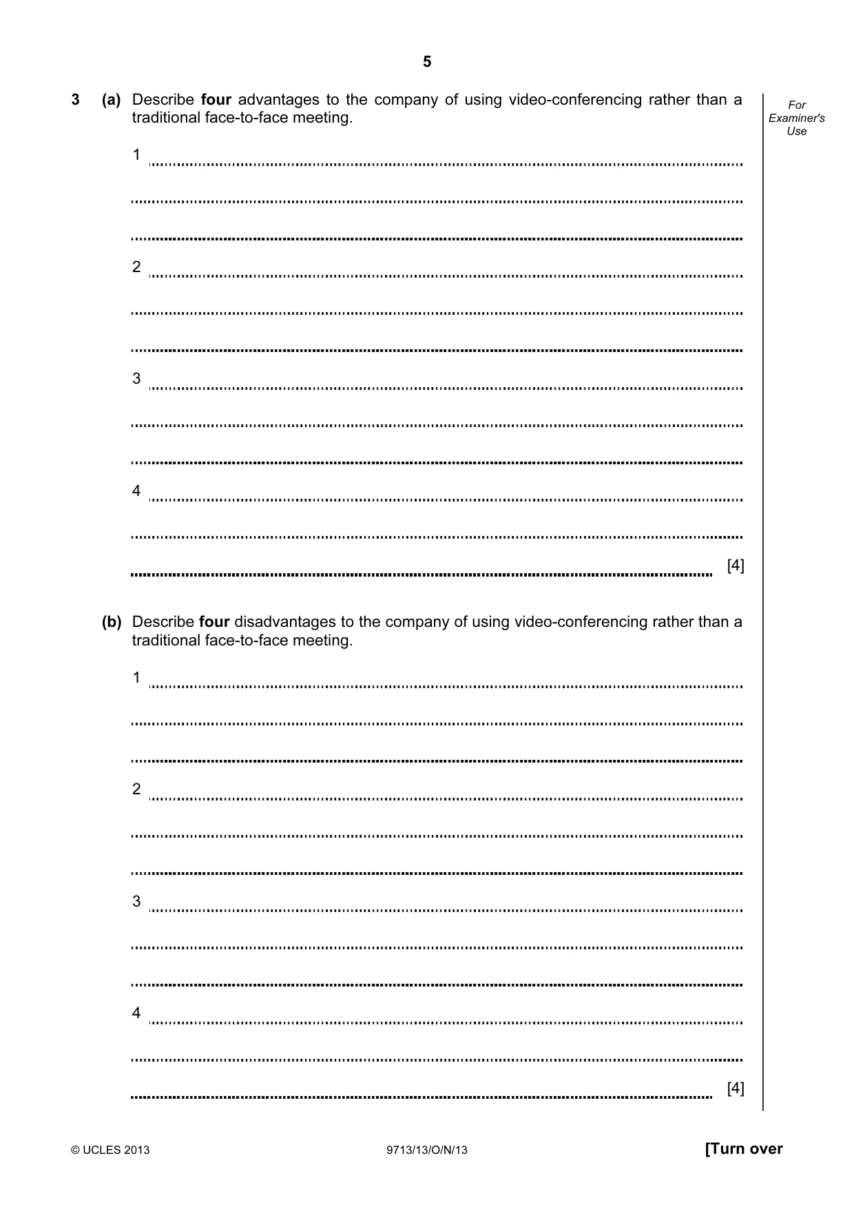 Cambridge A Level Applied Information and Communication Technology 9713 2013 Oct/Nov Paper 1 · Variant 3 question paper, page 5 of 16