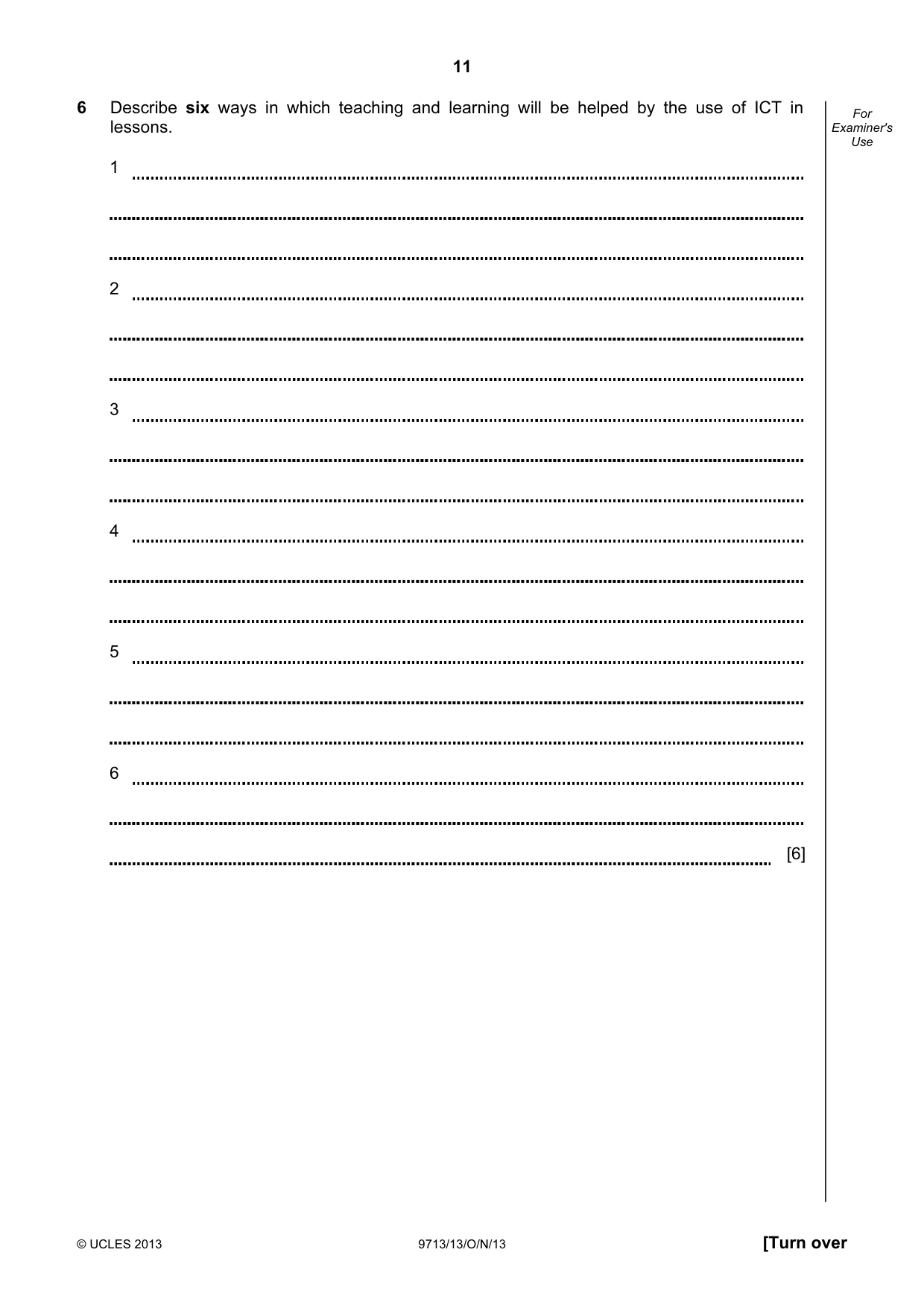 Cambridge A Level Applied Information and Communication Technology 9713 2013 Oct/Nov Paper 1 · Variant 3 question paper, page 11 of 16