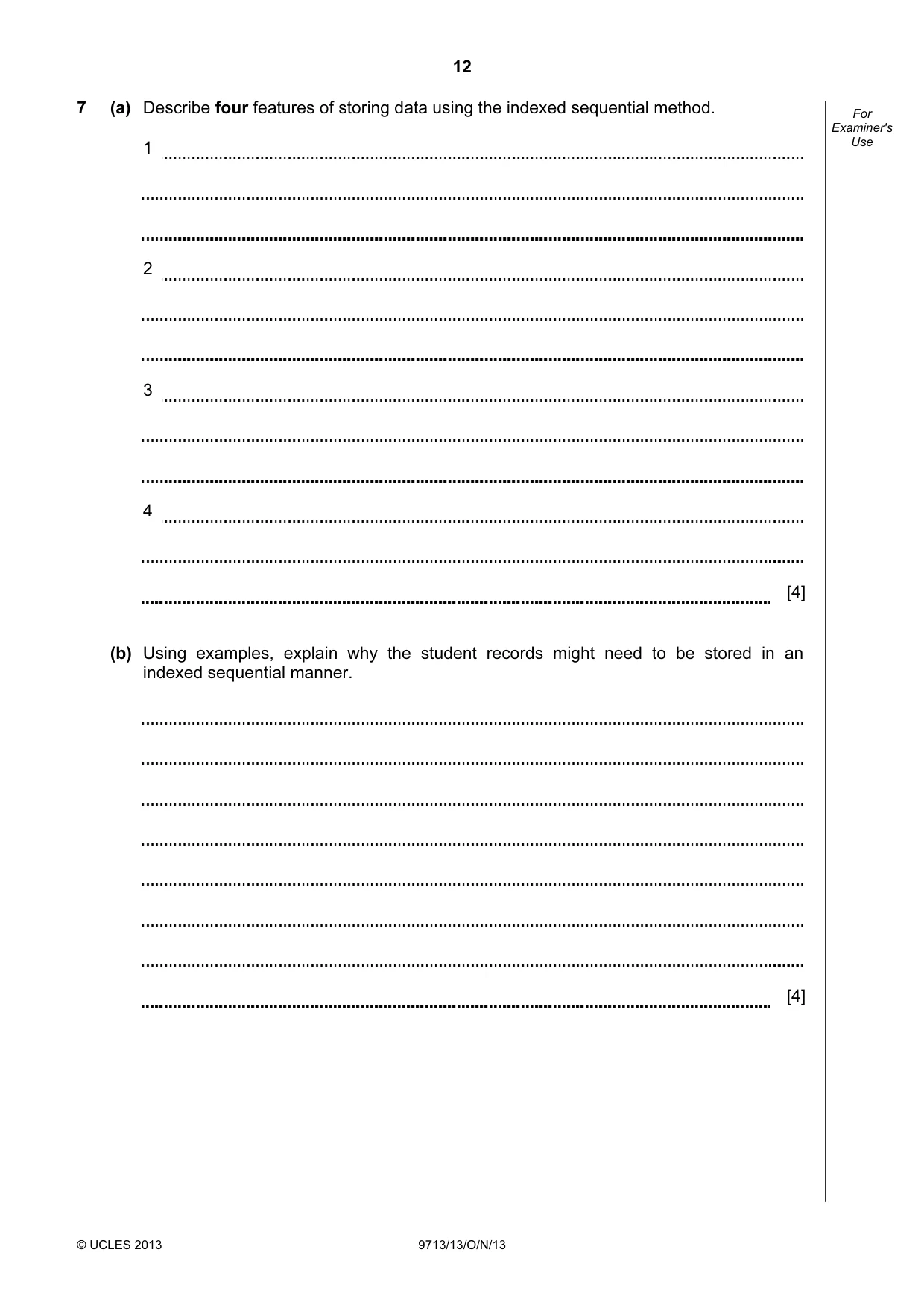 Cambridge A Level Applied Information and Communication Technology 9713 2013 Oct/Nov Paper 1 · Variant 3 question paper, page 12 of 16