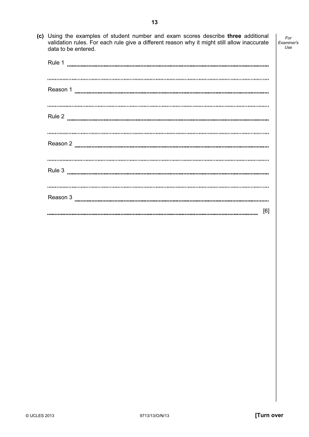 Cambridge A Level Applied Information and Communication Technology 9713 2013 Oct/Nov Paper 1 · Variant 3 question paper, page 13 of 16