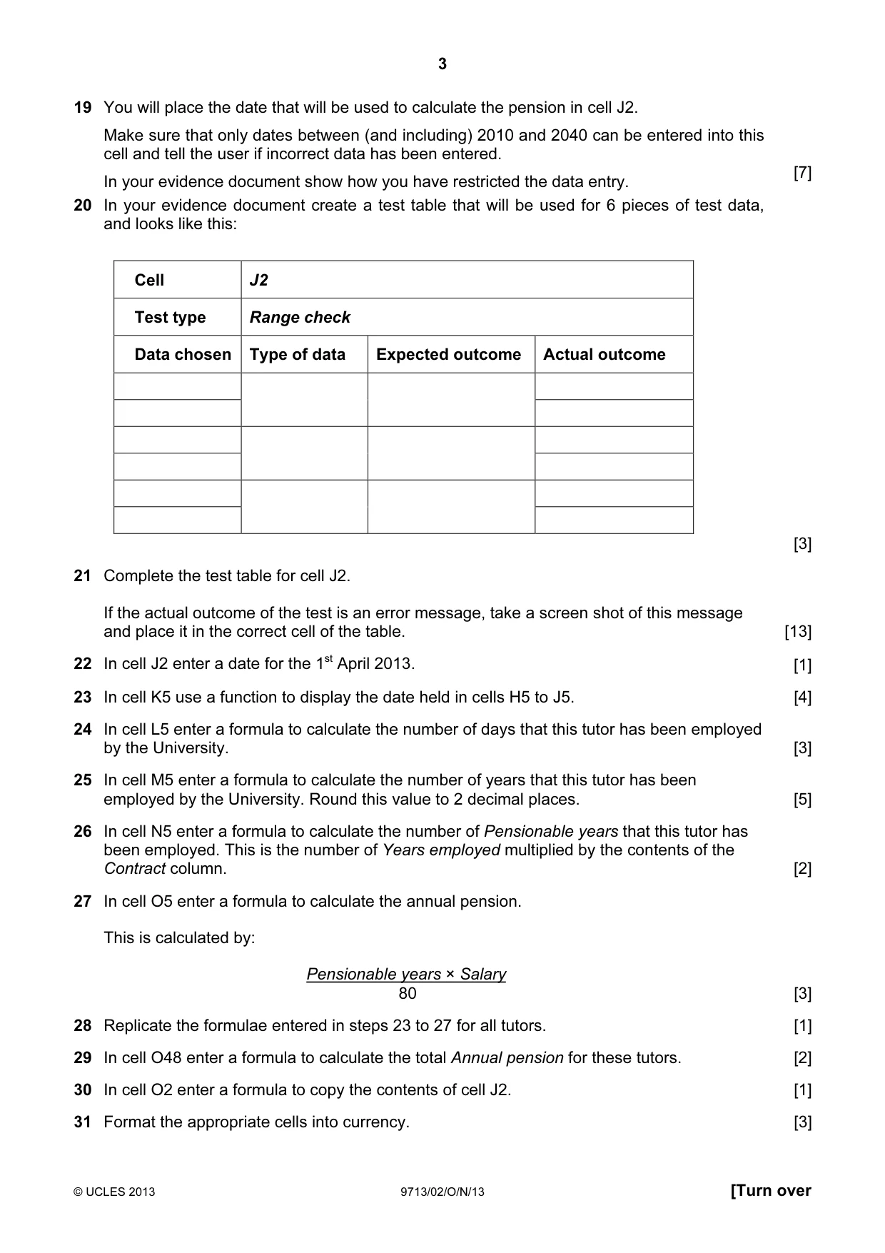 Cambridge A Level Applied Information and Communication Technology 9713 2013 Oct/Nov Paper 2 · Variant 1 question paper, page 3 of 4