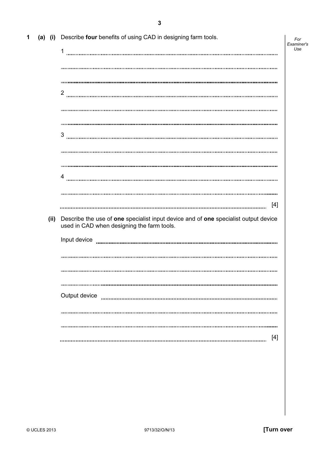 Cambridge A Level Applied Information and Communication Technology 9713 2013 Oct/Nov Paper 3 · Variant 2 question paper, page 3 of 16