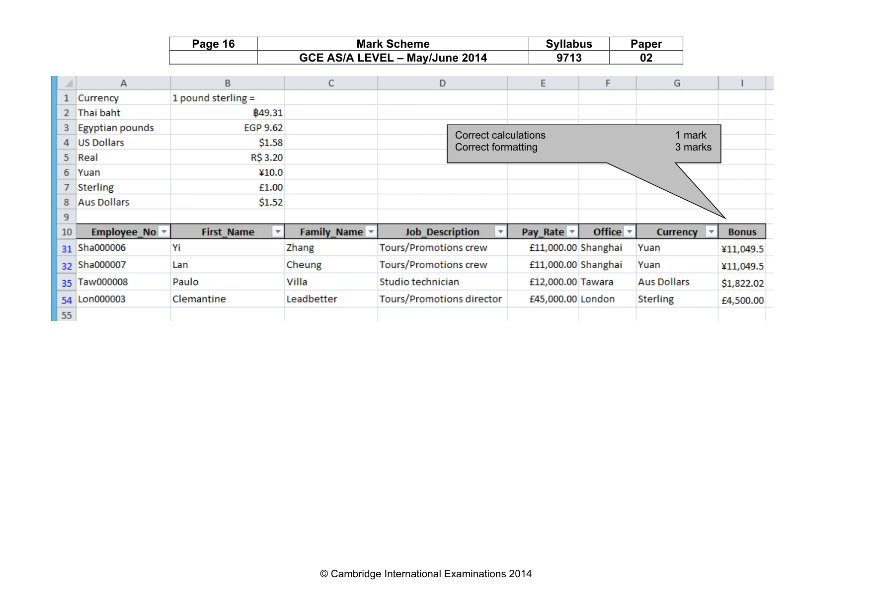 Mark scheme, page 16 of 16