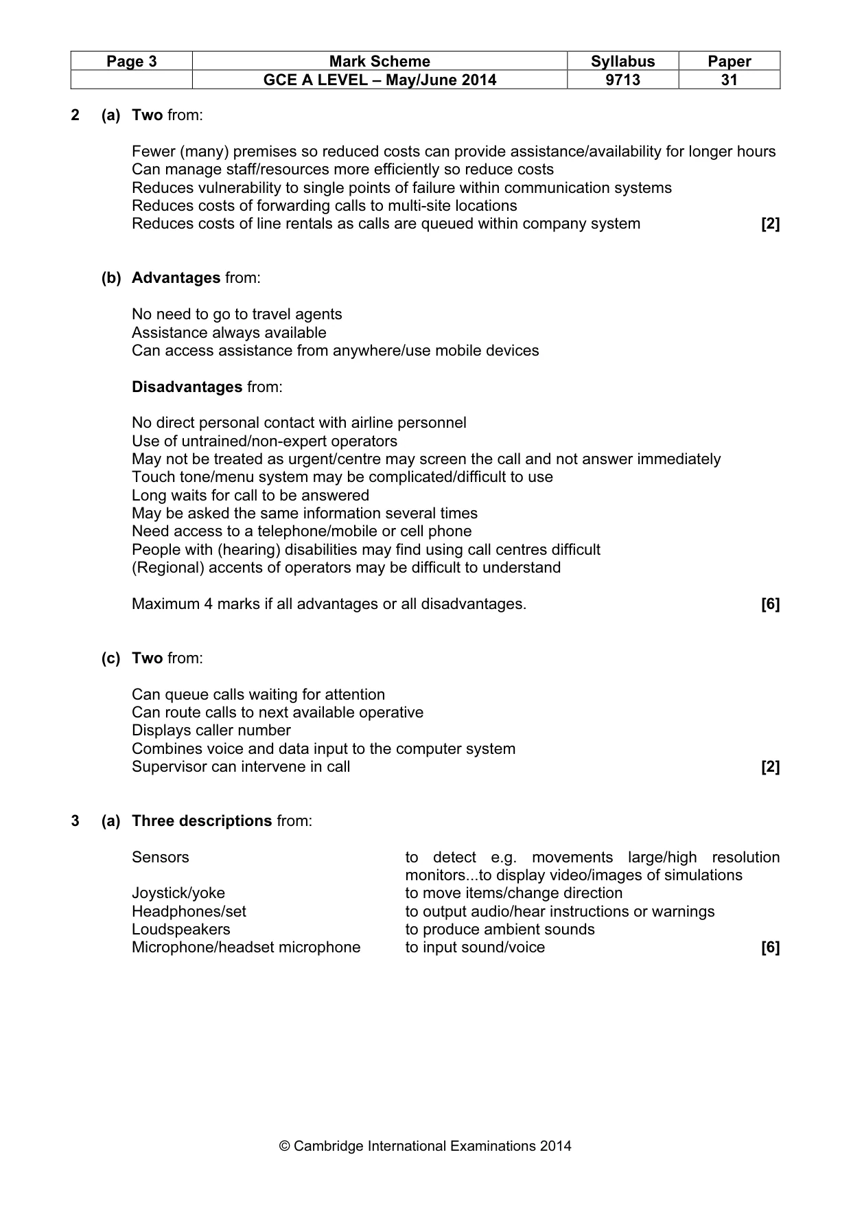 Mark scheme, page 3 of 7