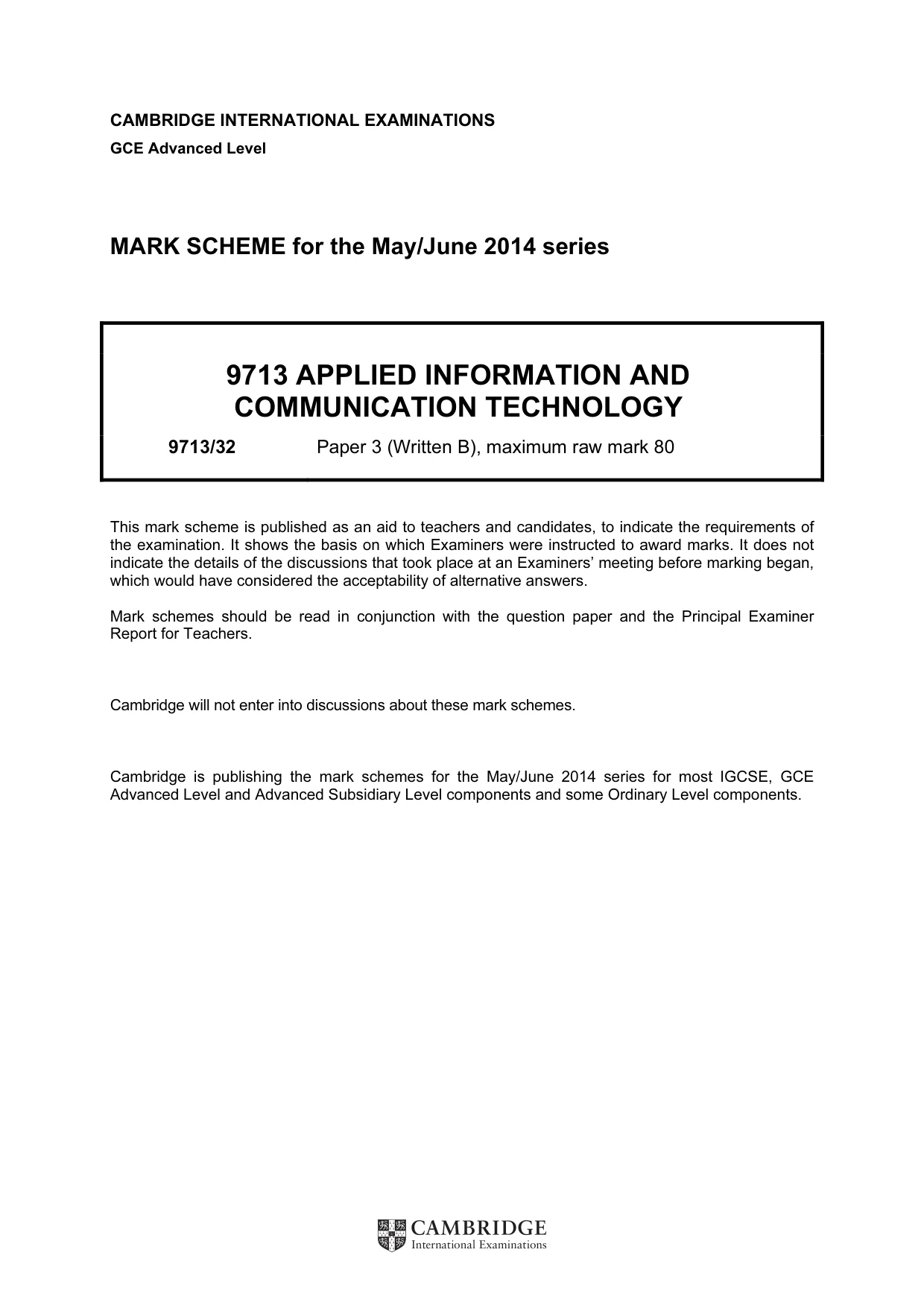 Mark scheme, page 1 of 7
