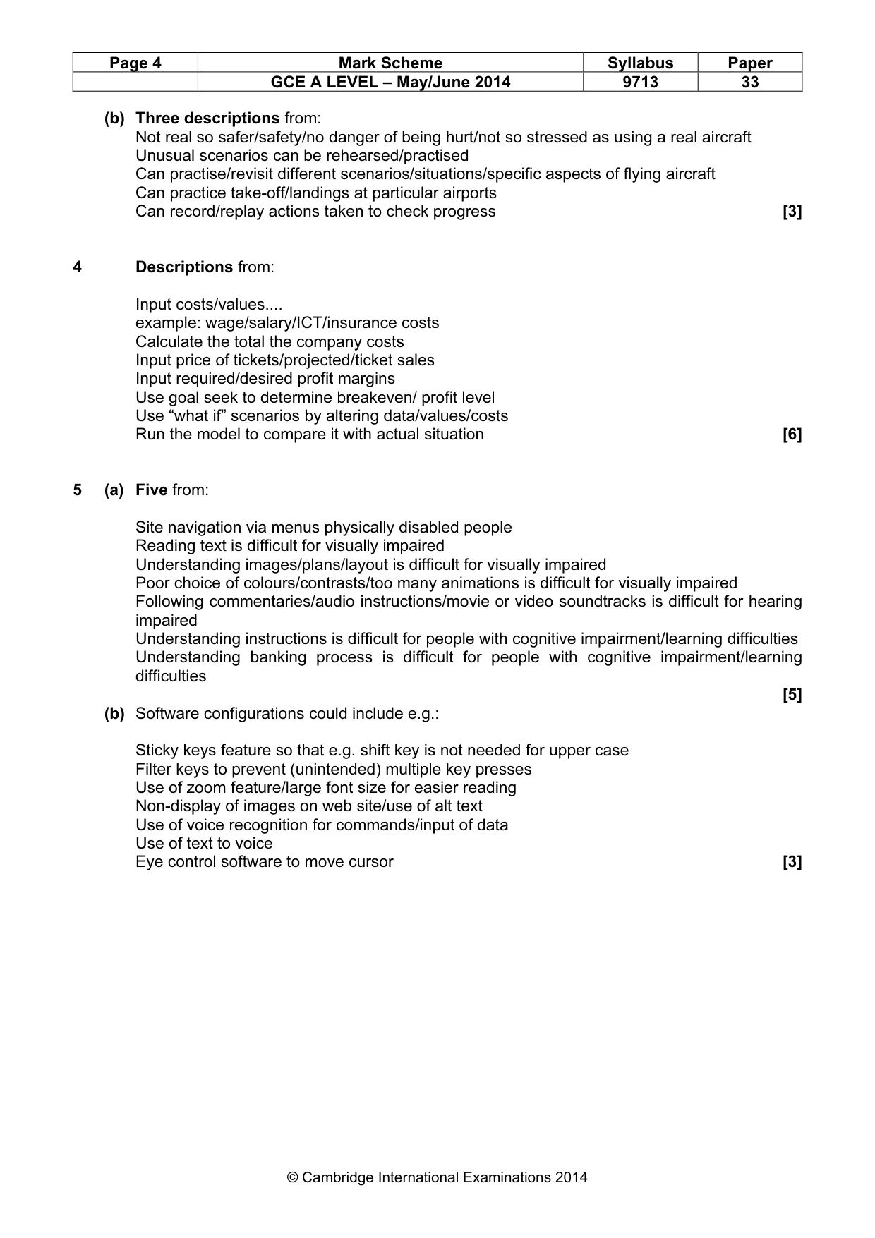 Mark scheme, page 4 of 7
