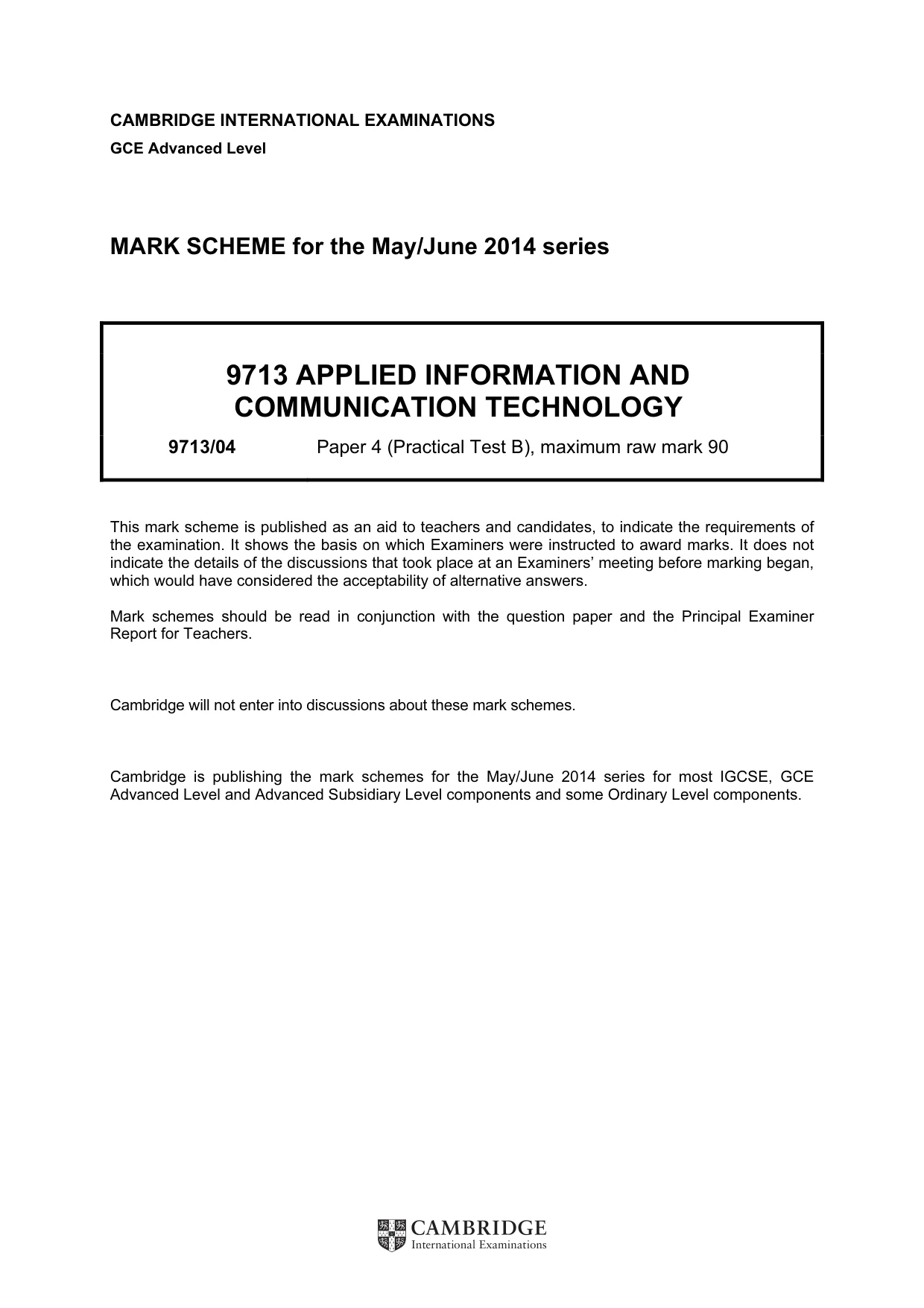 Mark scheme, page 1 of 6