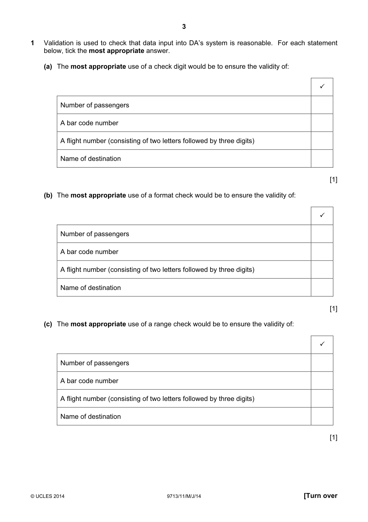 Cambridge A Level Applied Information and Communication Technology 9713 2014 May/June Paper 1 · Variant 1 question paper, page 3 of 20
