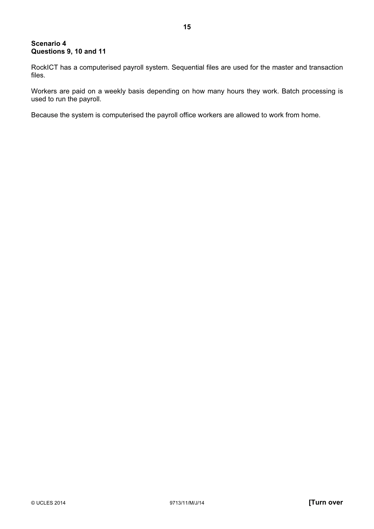 Cambridge A Level Applied Information and Communication Technology 9713 2014 May/June Paper 1 · Variant 1 question paper, page 15 of 20