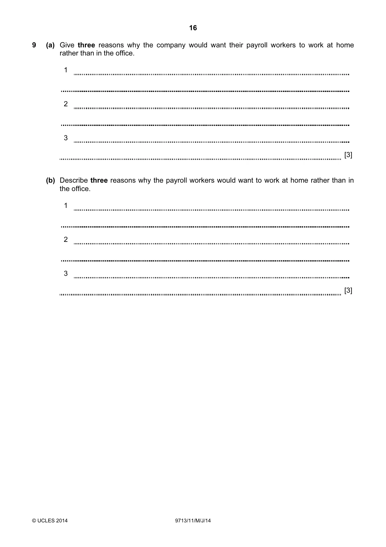 Cambridge A Level Applied Information and Communication Technology 9713 2014 May/June Paper 1 · Variant 1 question paper, page 16 of 20