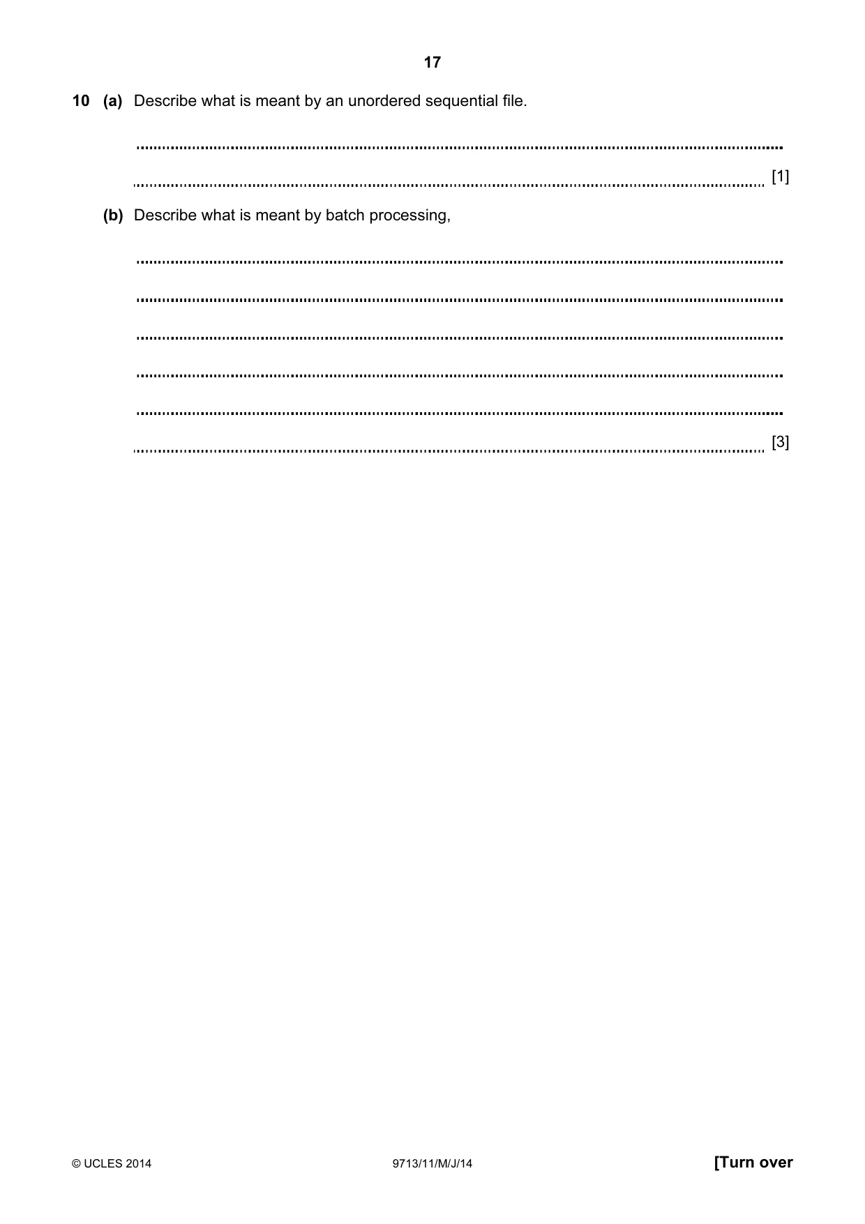 Cambridge A Level Applied Information and Communication Technology 9713 2014 May/June Paper 1 · Variant 1 question paper, page 17 of 20