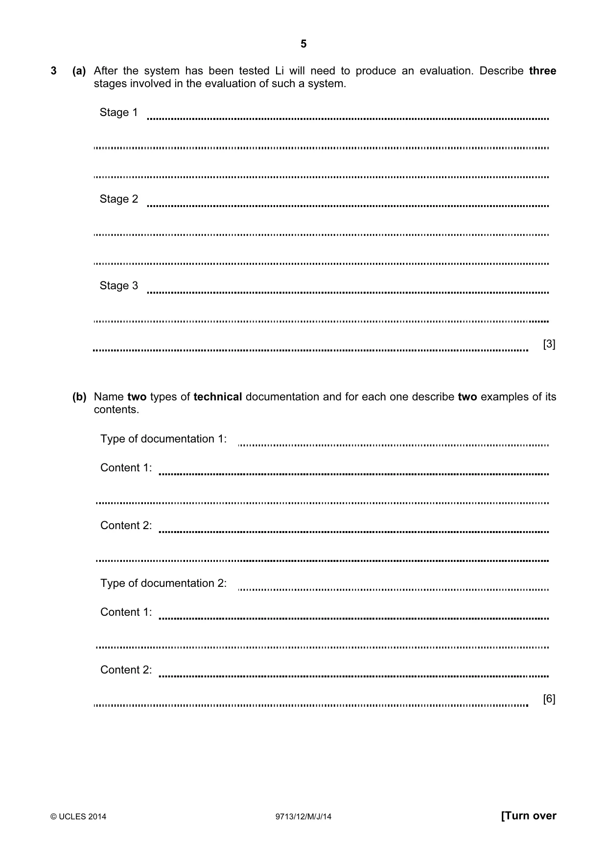 Cambridge A Level Applied Information and Communication Technology 9713 2014 May/June Paper 1 · Variant 2 question paper, page 5 of 20