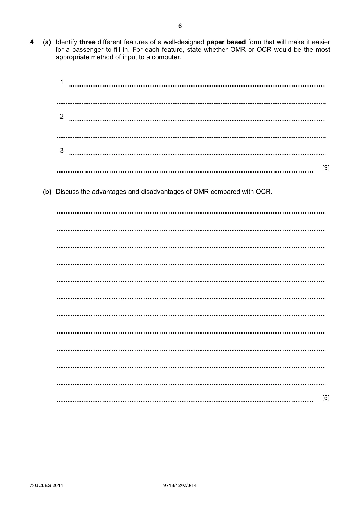 Cambridge A Level Applied Information and Communication Technology 9713 2014 May/June Paper 1 · Variant 2 question paper, page 6 of 20