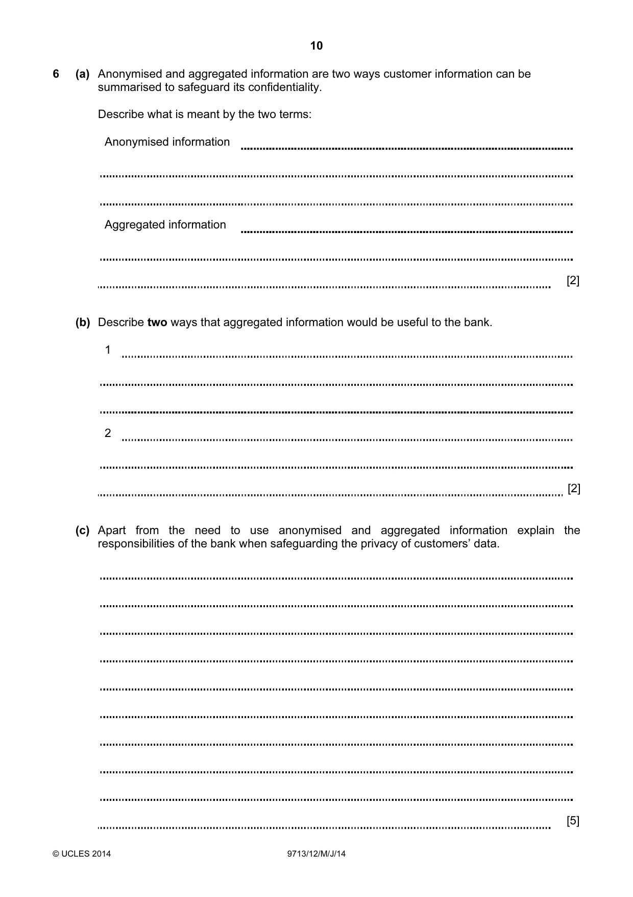 Cambridge A Level Applied Information and Communication Technology 9713 2014 May/June Paper 1 · Variant 2 question paper, page 10 of 20