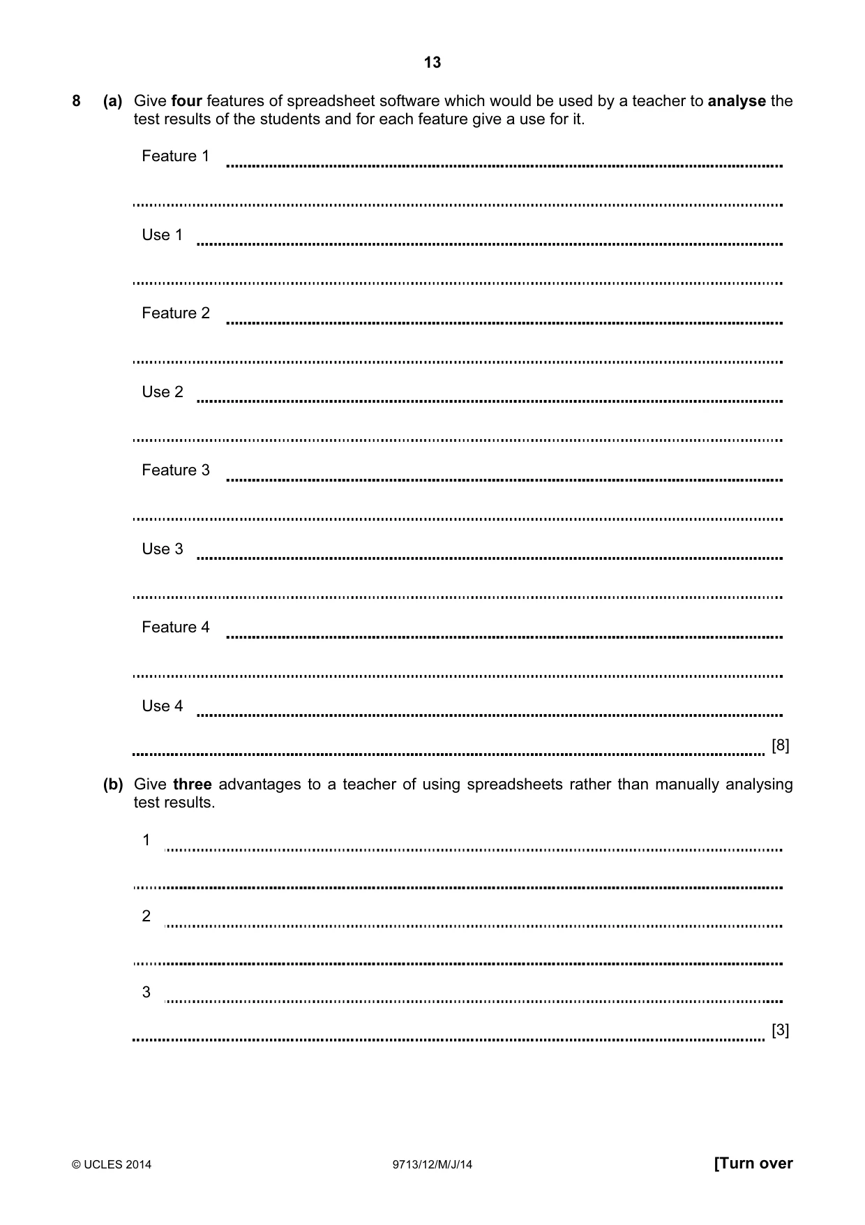 Cambridge A Level Applied Information and Communication Technology 9713 2014 May/June Paper 1 · Variant 2 question paper, page 13 of 20
