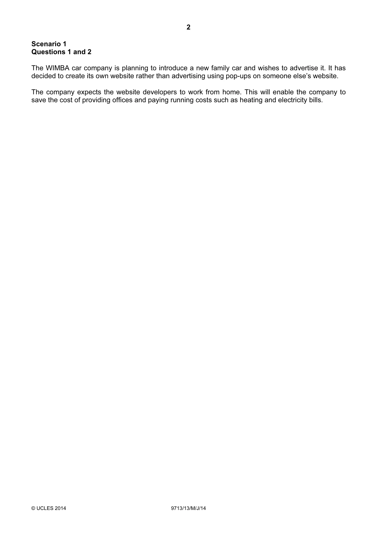 Cambridge A Level Applied Information and Communication Technology 9713 2014 May/June Paper 1 · Variant 3 question paper, page 2 of 16
