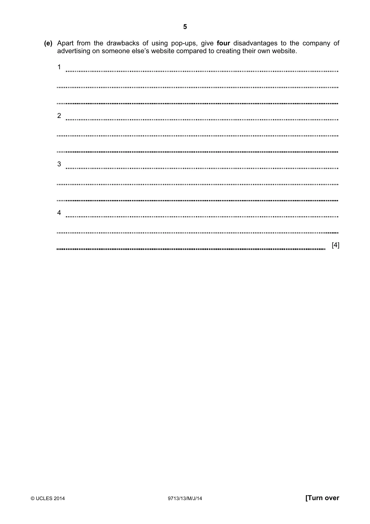 Cambridge A Level Applied Information and Communication Technology 9713 2014 May/June Paper 1 · Variant 3 question paper, page 5 of 16